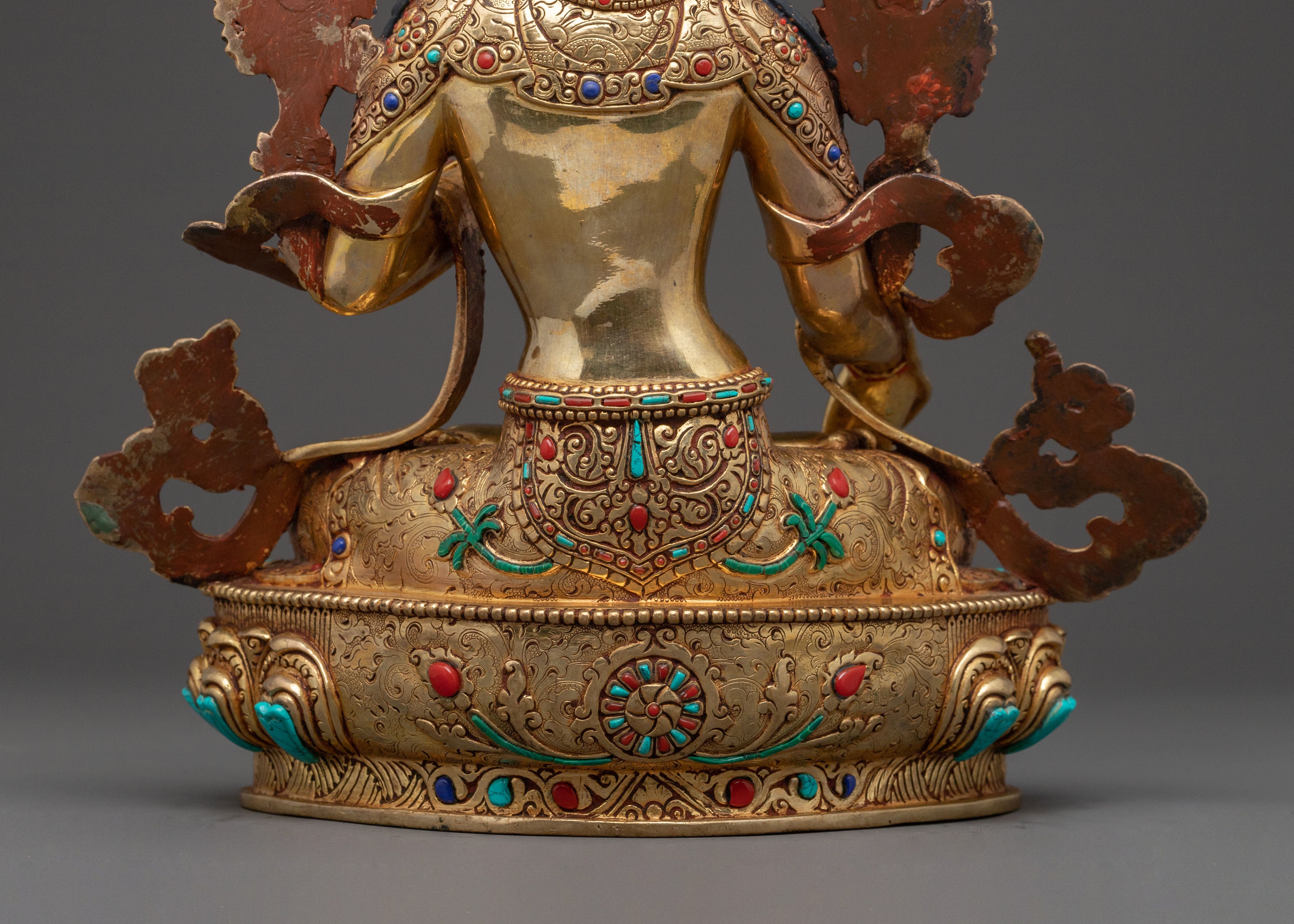 White Tara Tibetan Sacred Statue – Hand-Gilded Copper