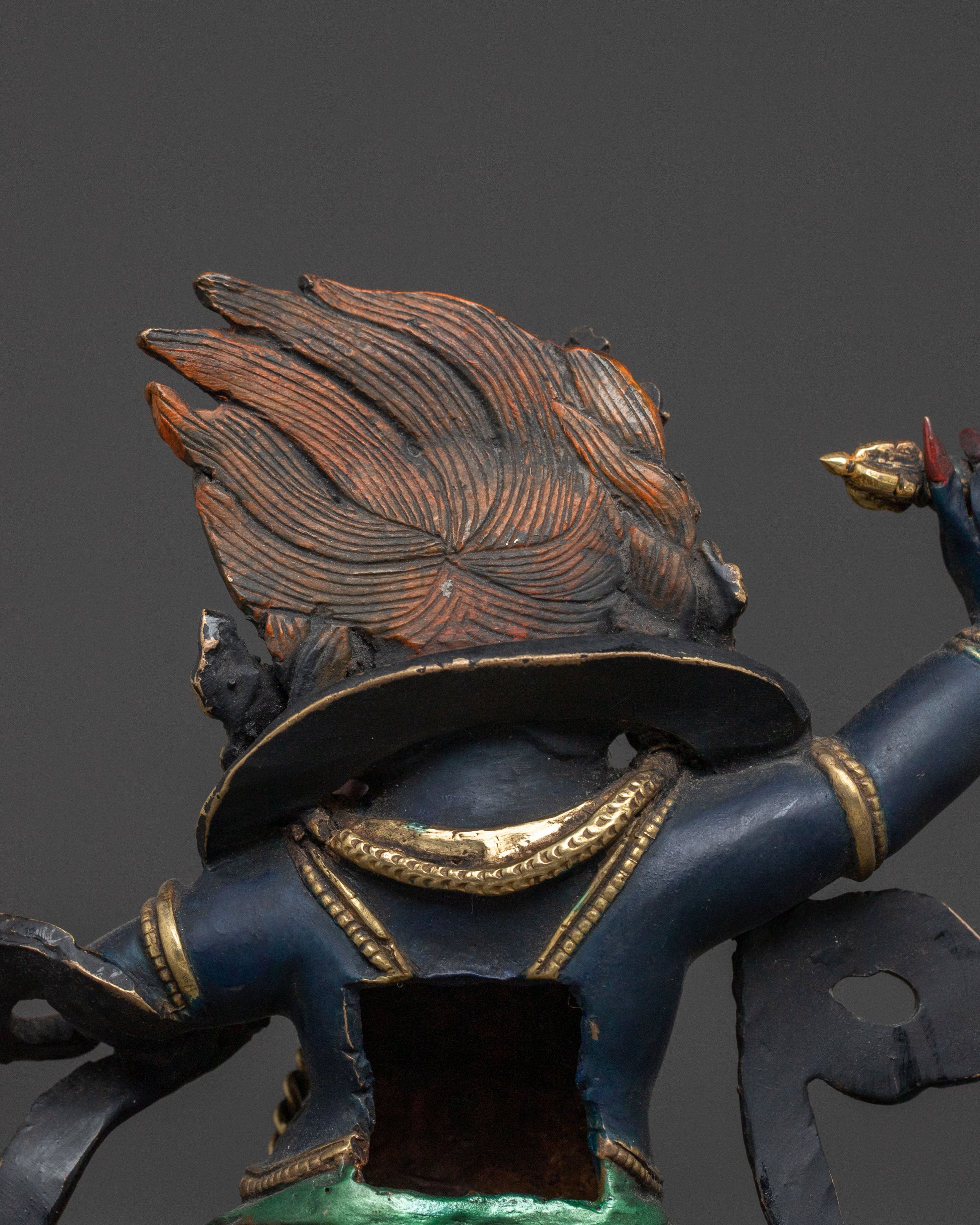 Vajrapani Golden Electroplated Statue: Dynamic Protector