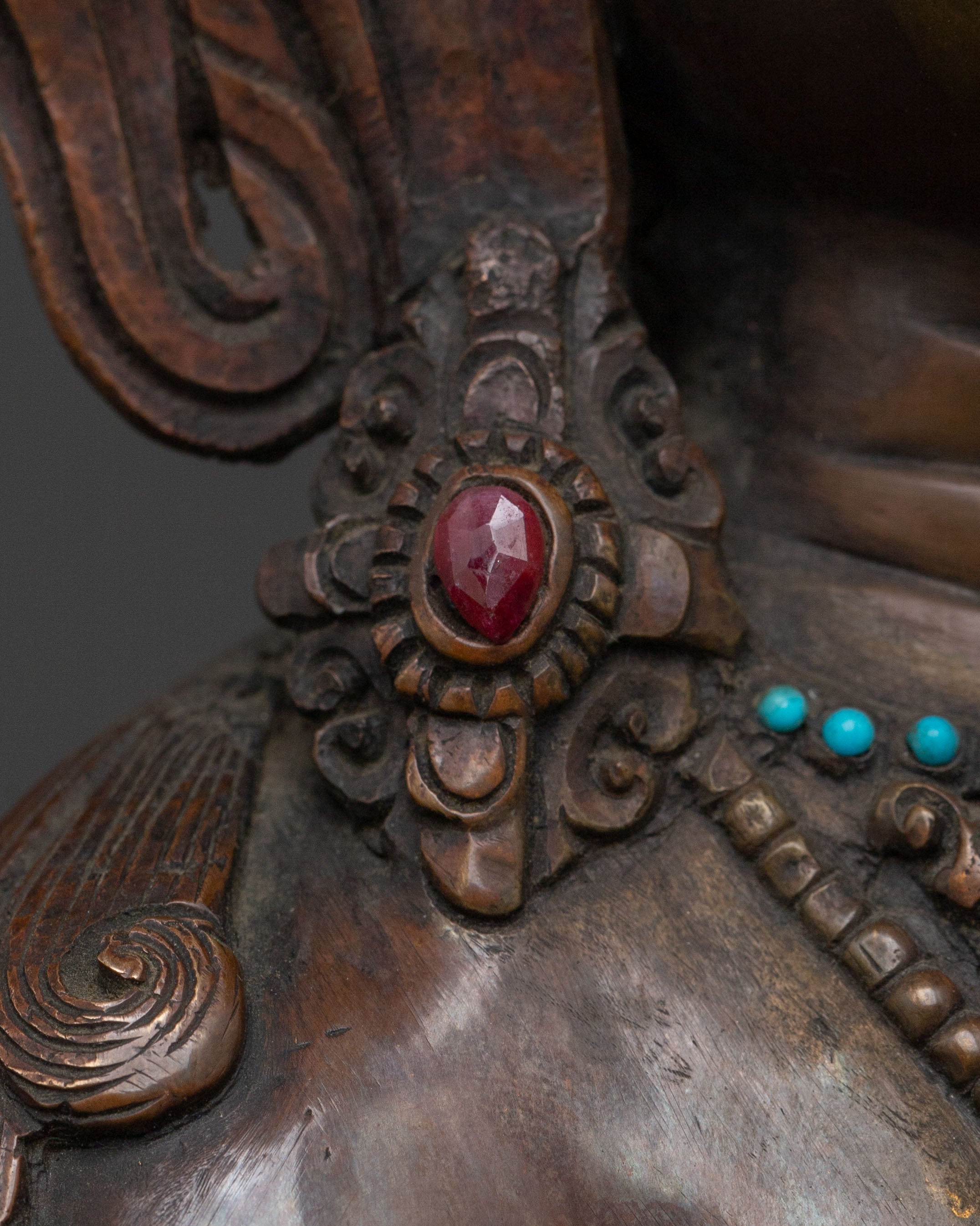 Handcrafted Chenrezig Buddhist Sculpture | Oxidized Copper Statue