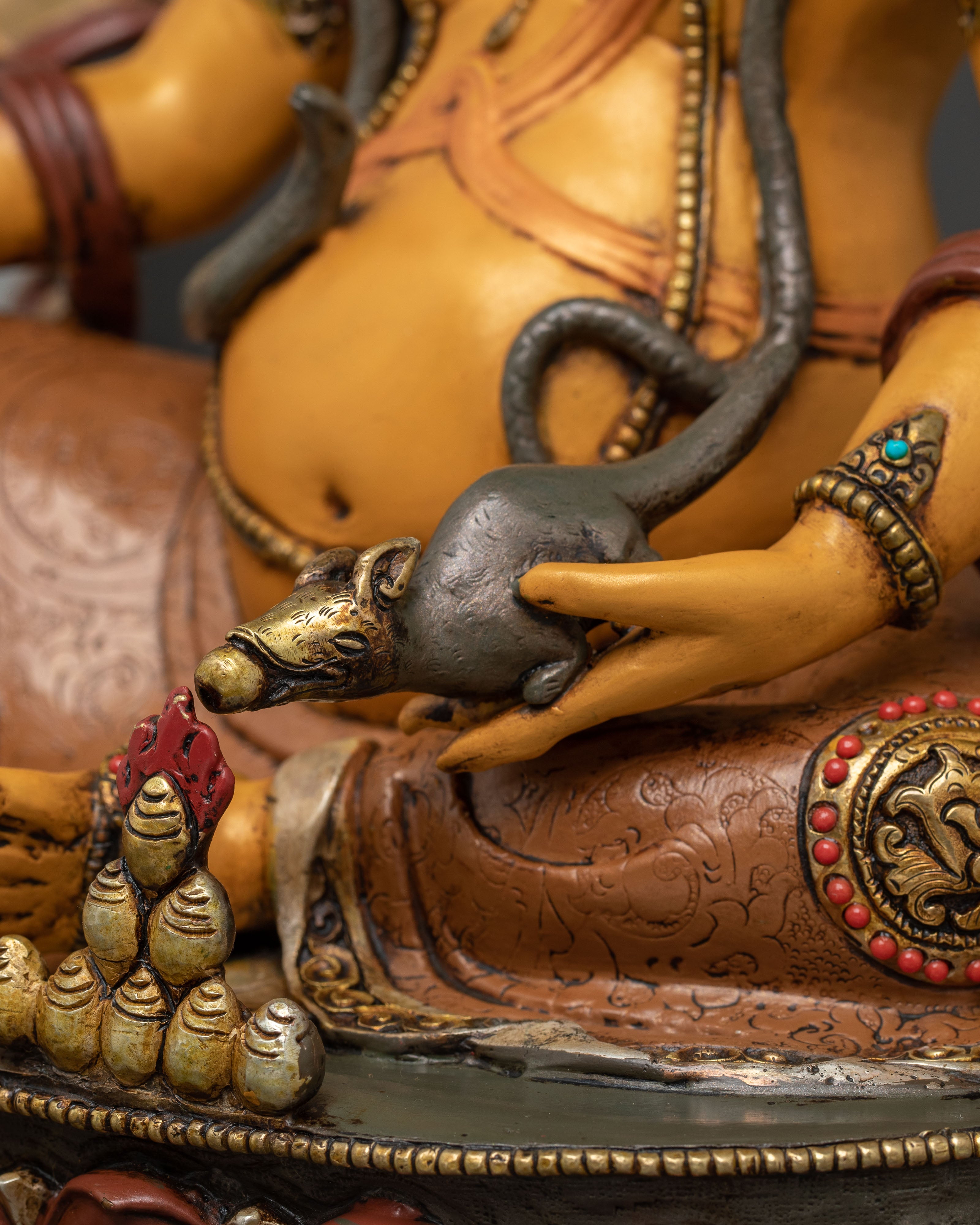 Handcrafted Wealth Icon Dzambhala Sculpture | Tibetan Deity of Abundance