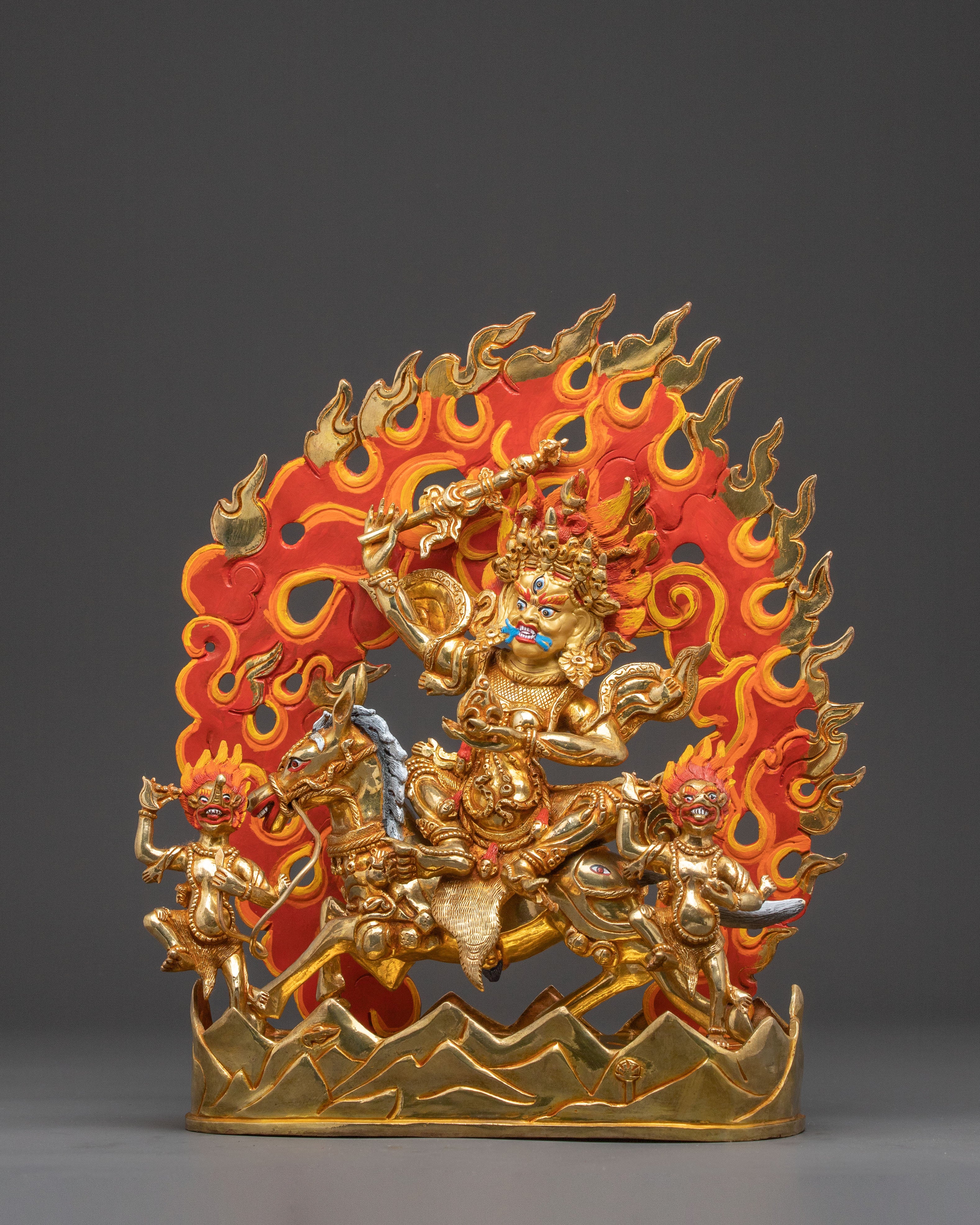 Palden Lhamo Spiritual Statue – Hand-Gilded Copper