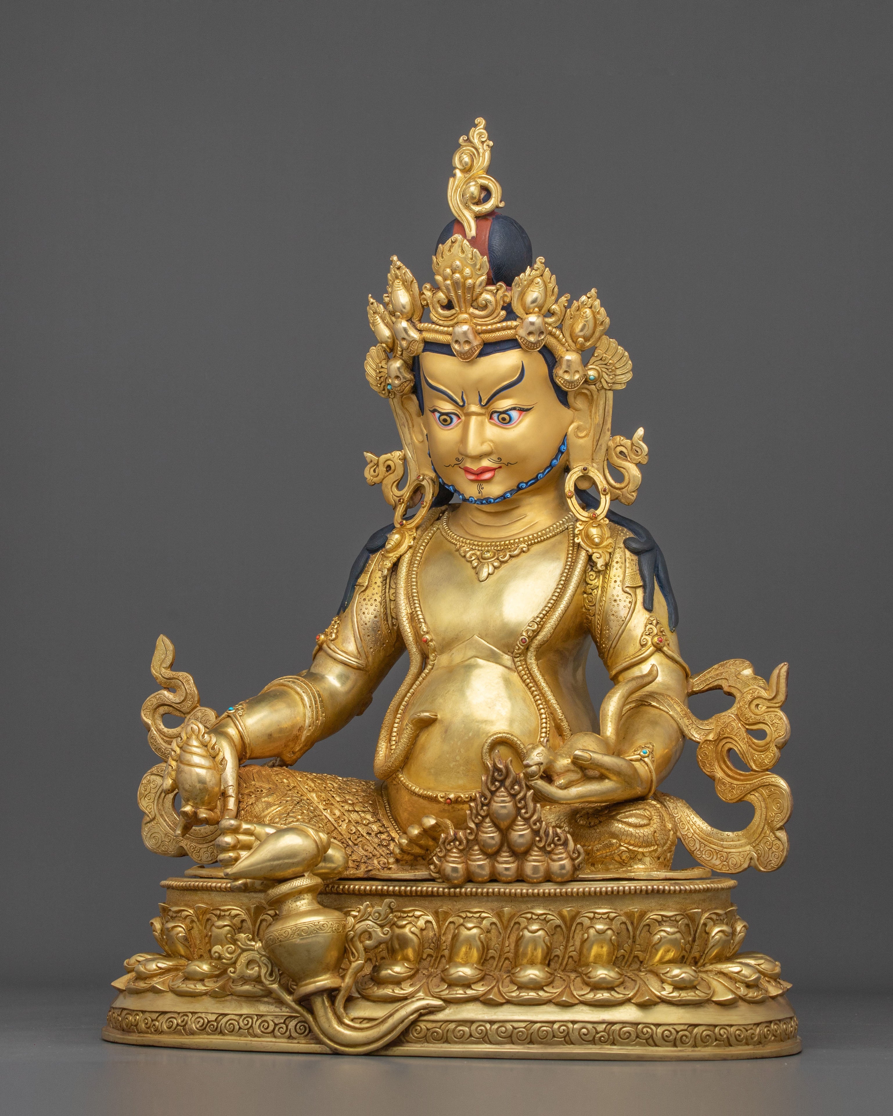Dzambhala Sacred Statue | 24K Gold Gilded Buddhist God