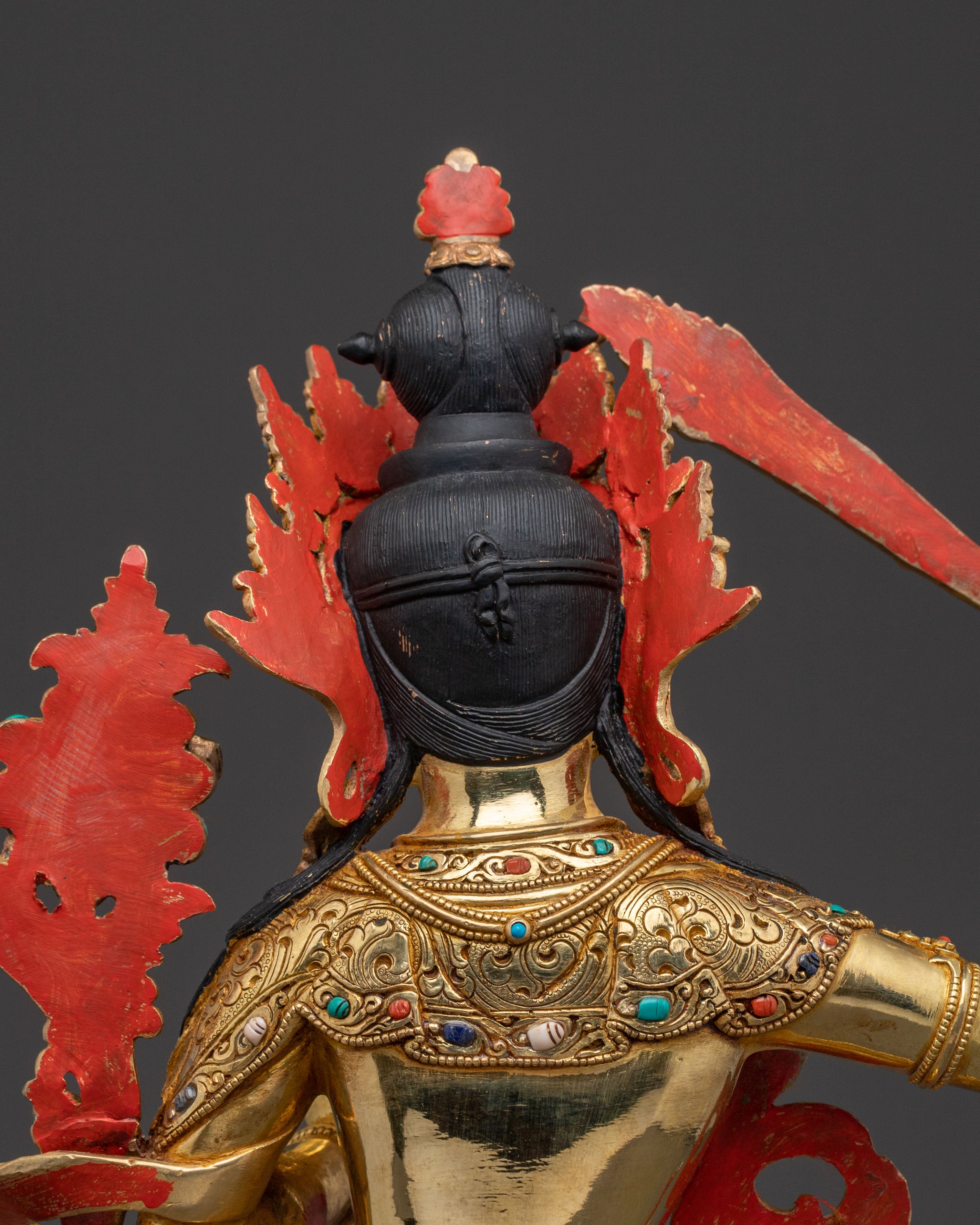 Manjushri Spiritual Guidance Statue – 24K Gilded Copper