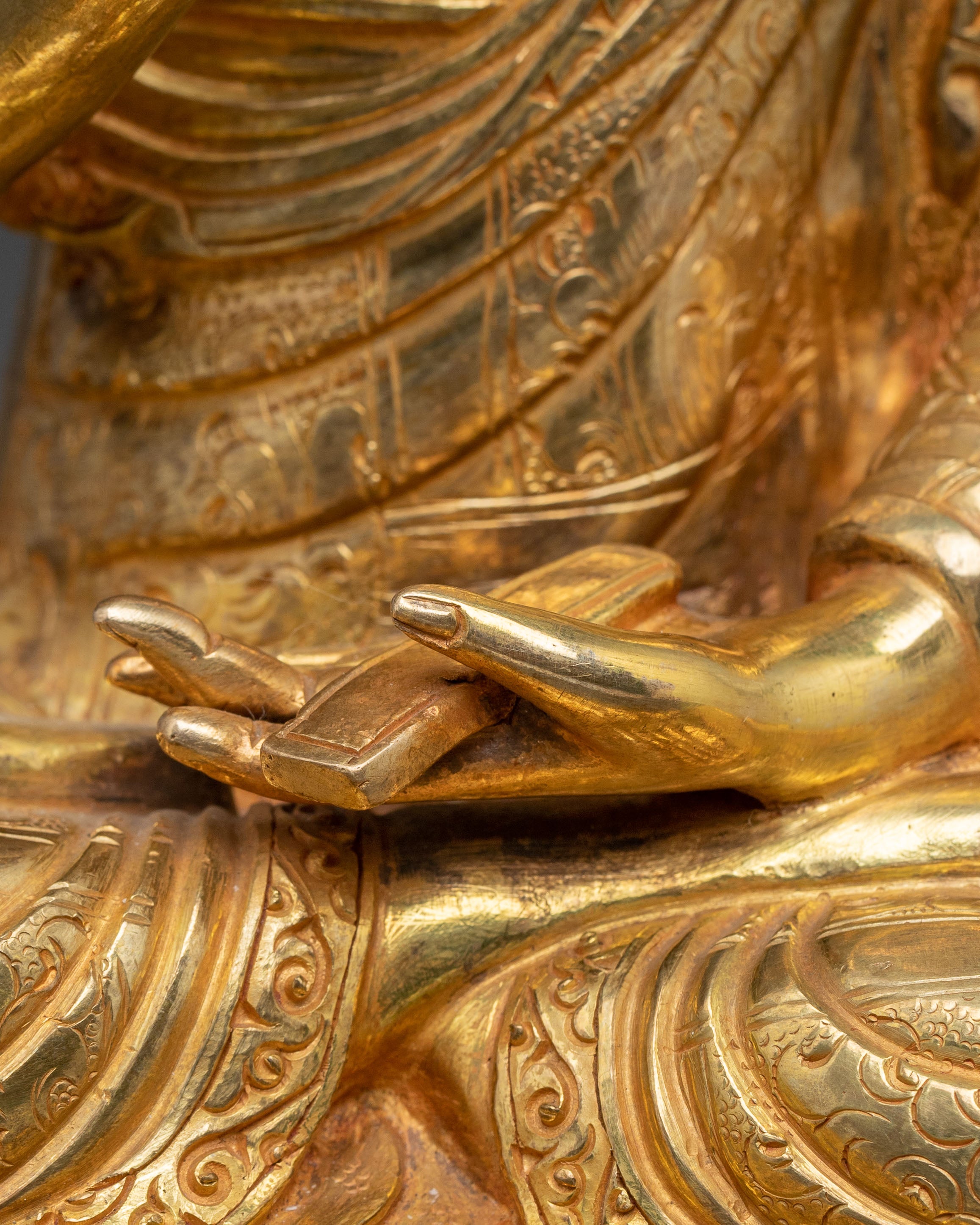 Tsongkhapa Golden Statue Set | Three Great Masters of Gelugpa