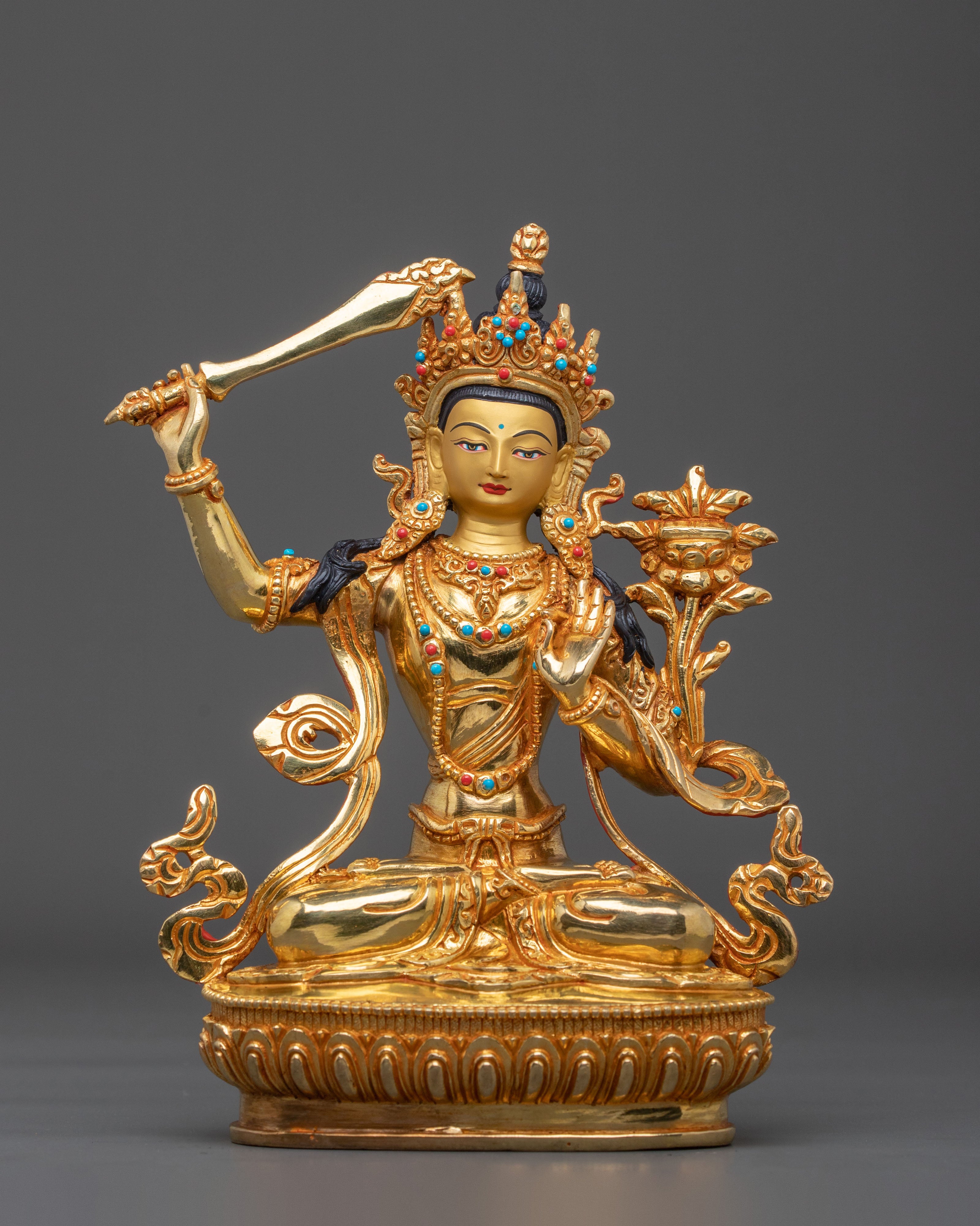 Manjushri Buddhist Statue for Decor: Bodhisattva of Wisdom