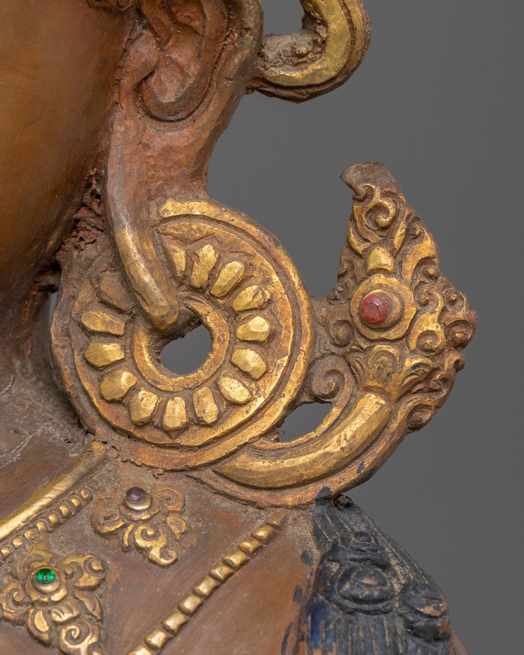 Lokeshwor Sacred Figurine in Oxidized Copper | Bodhisattva of Compassion