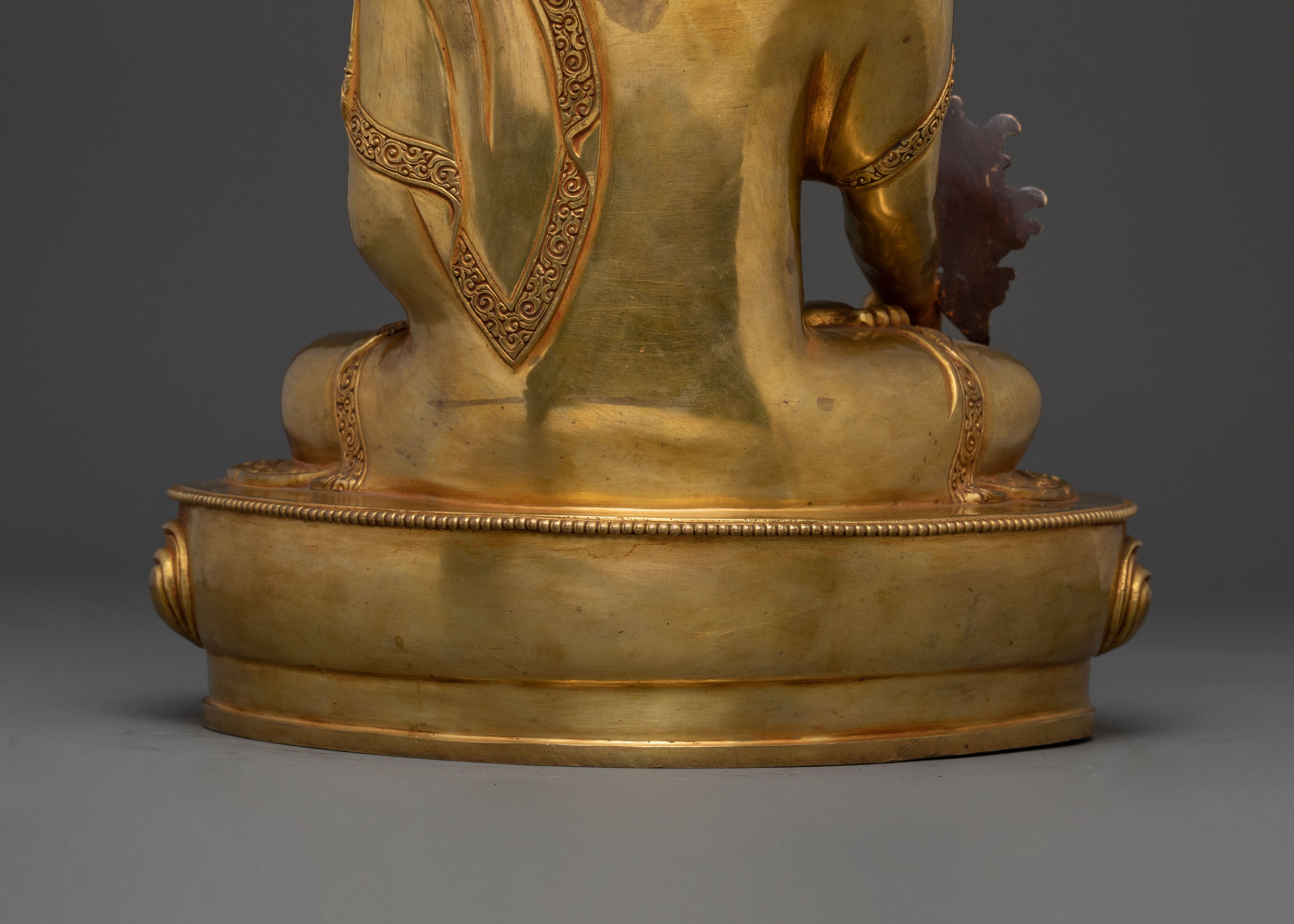 Medicine Buddha: Handcrafted 24K Golden Gilded Statue