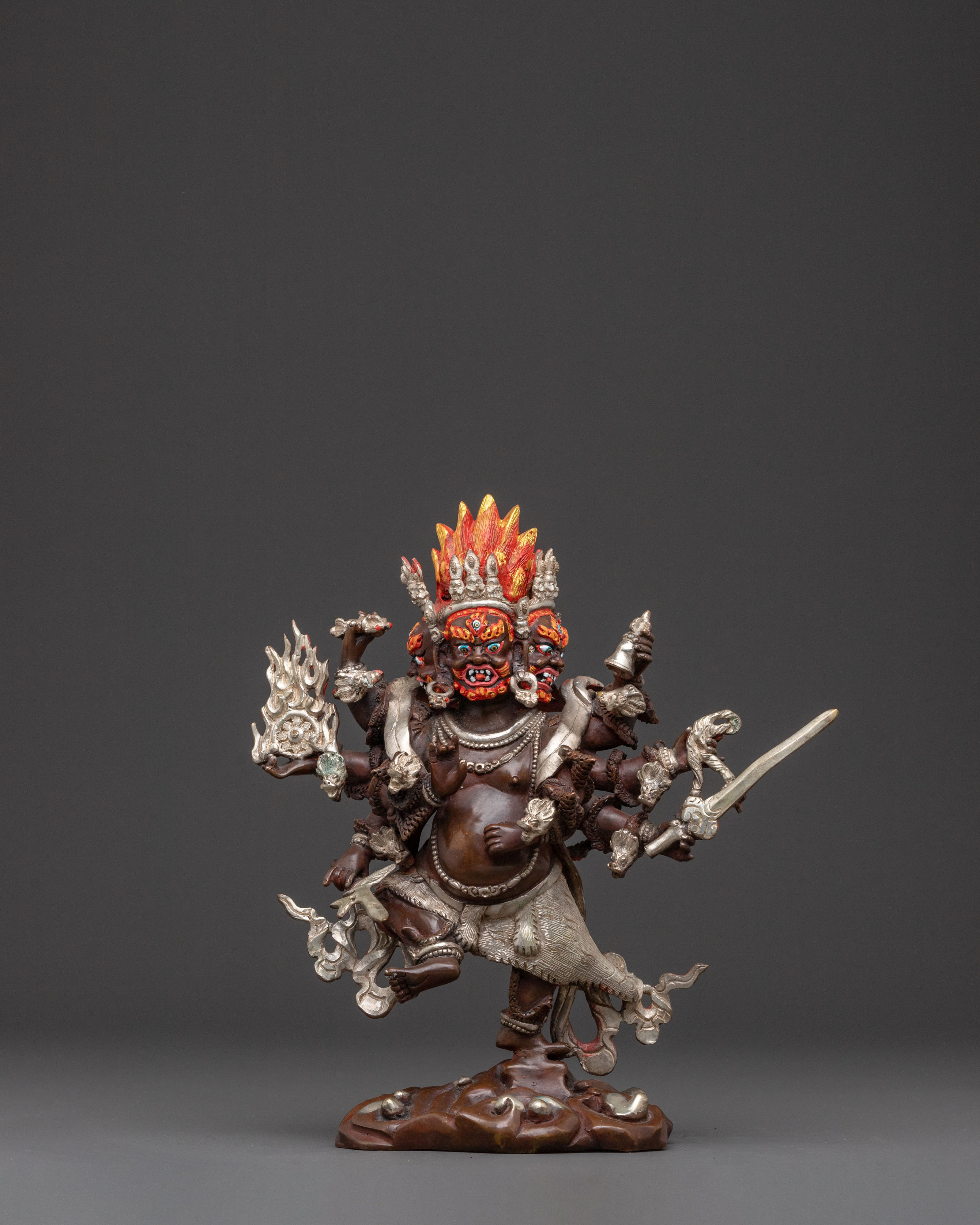 Uchusma Wrathful Deity Statue – Oxidized Copper