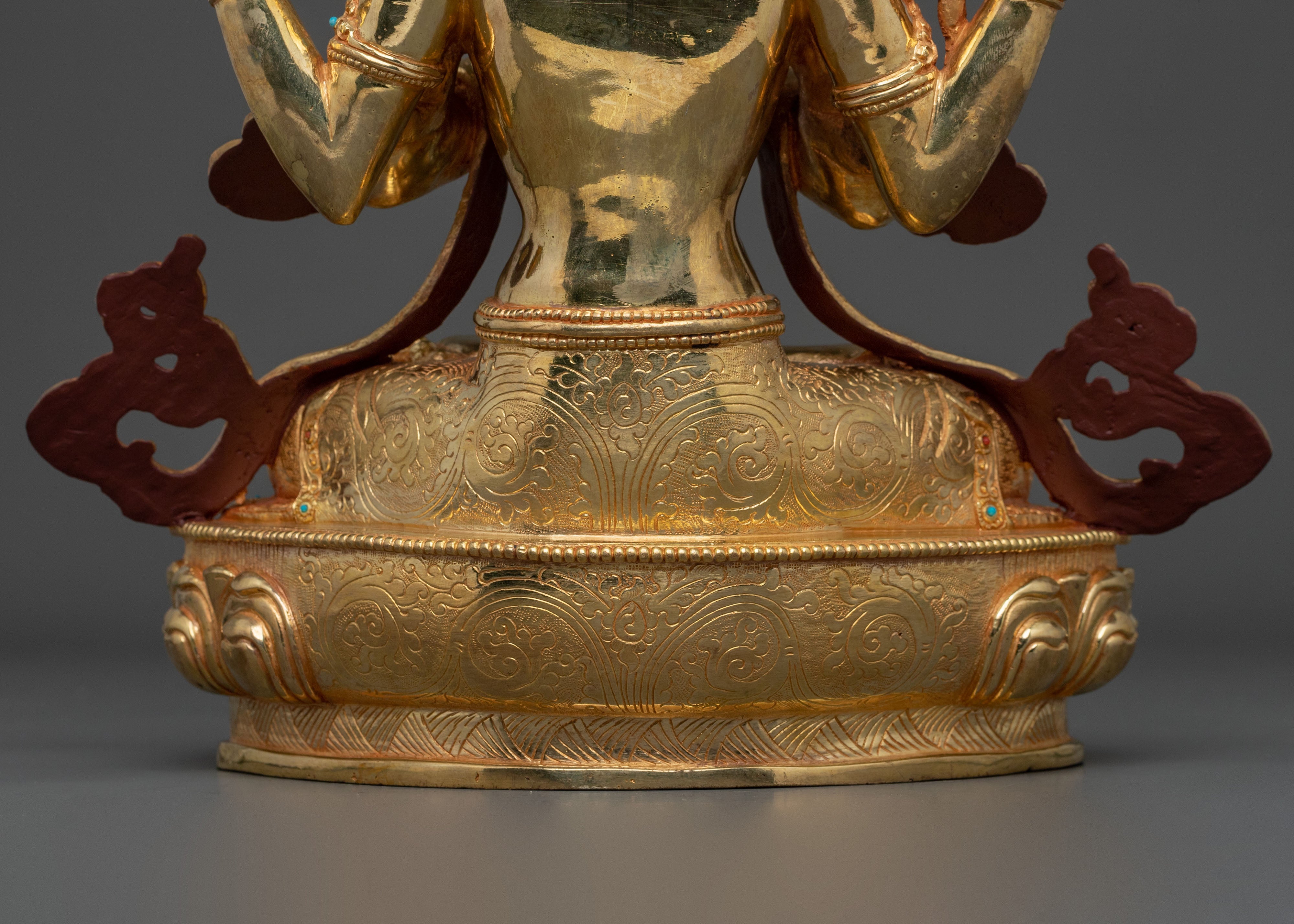 Chenrezig Statue: 24K Gold Gilded