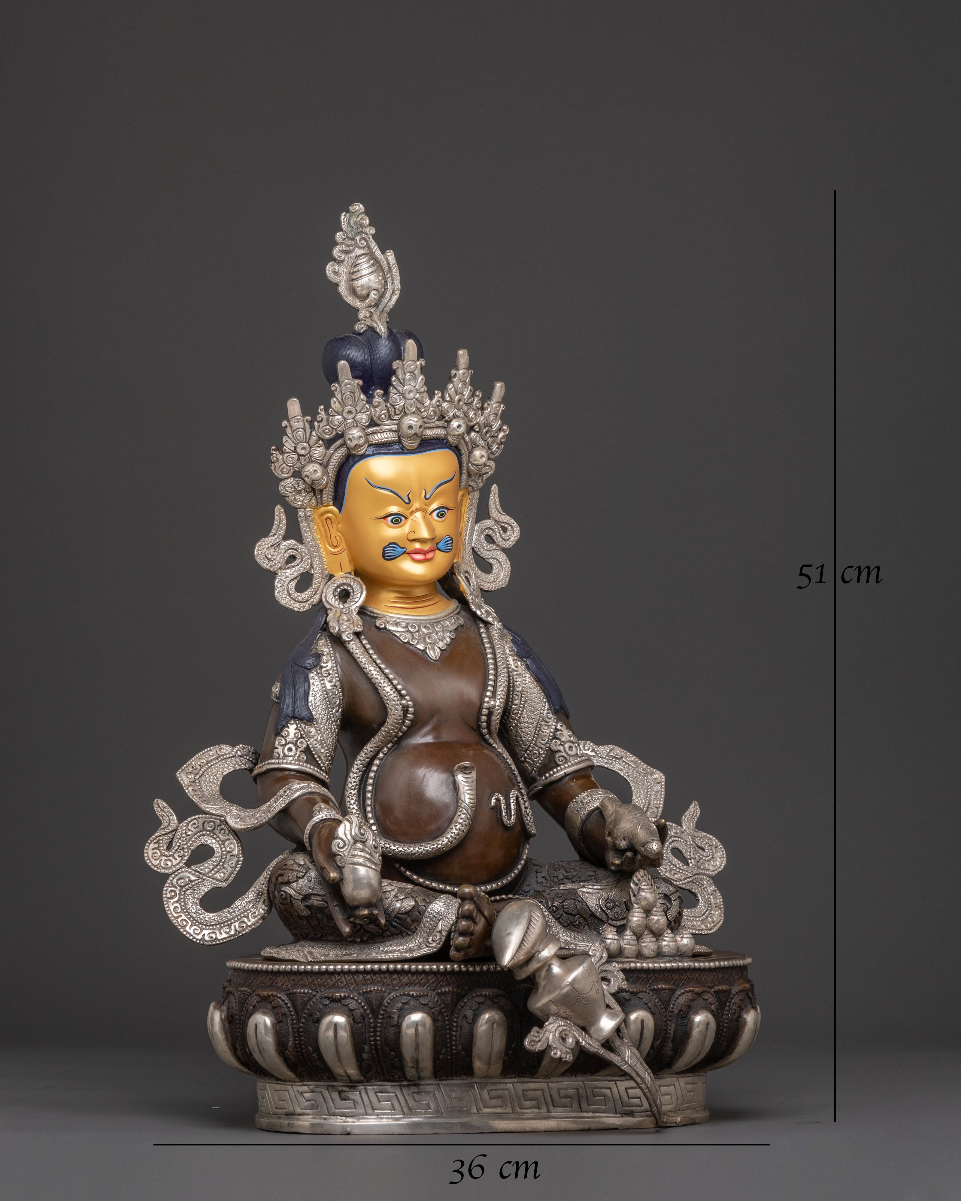 Dzambhala Sacred Statue: Masterfully Crafted Oxidized Copper