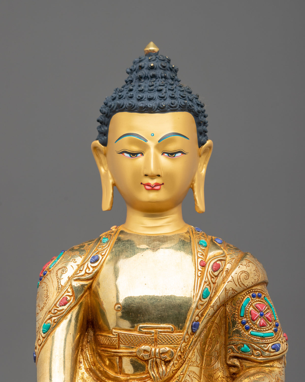 Handmade Three Buddhas Copper Statue Set | 24K Gold Gilded