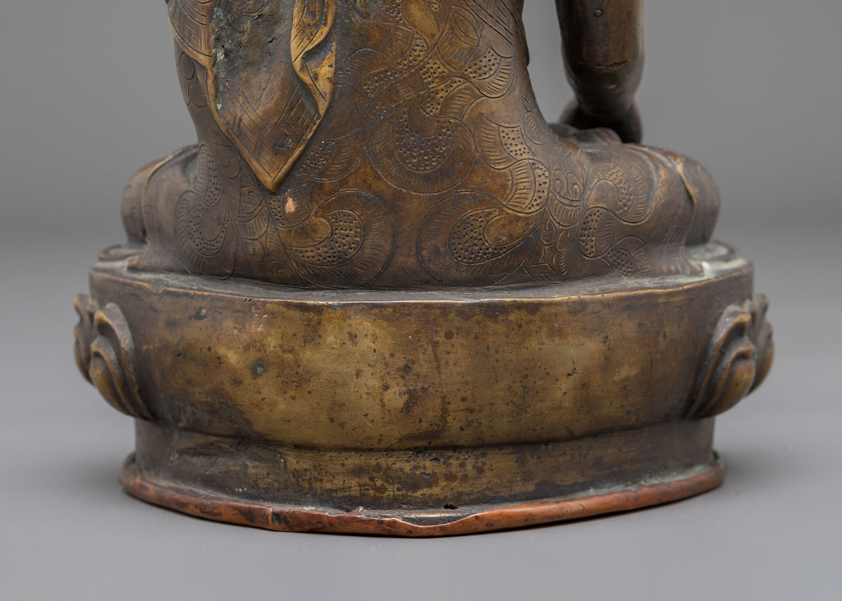 Handmade Shakyamuni Buddha Oxidized Statue