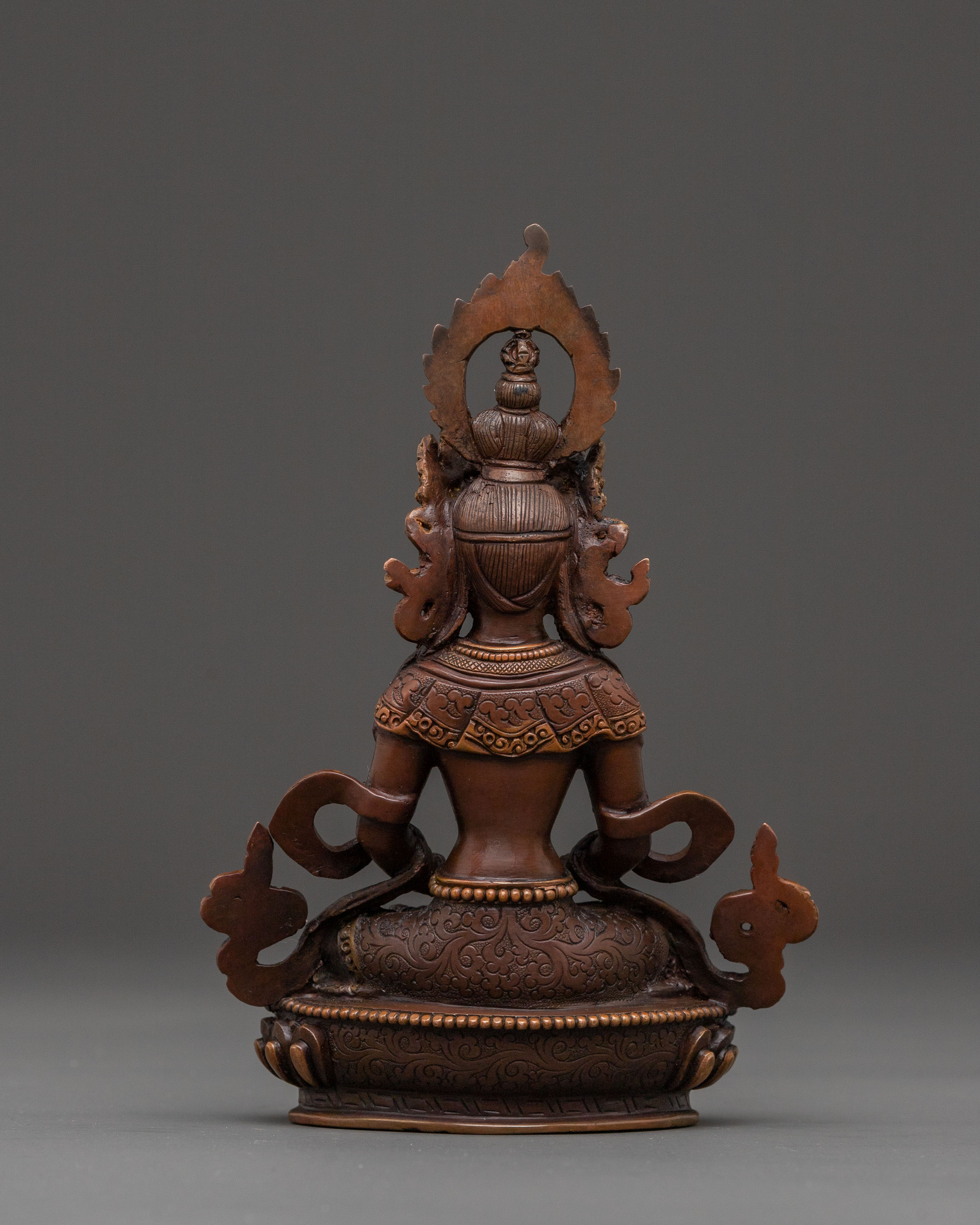 Buddha of Boundless Life Amitayus Statue - Oxidized Copper Statue