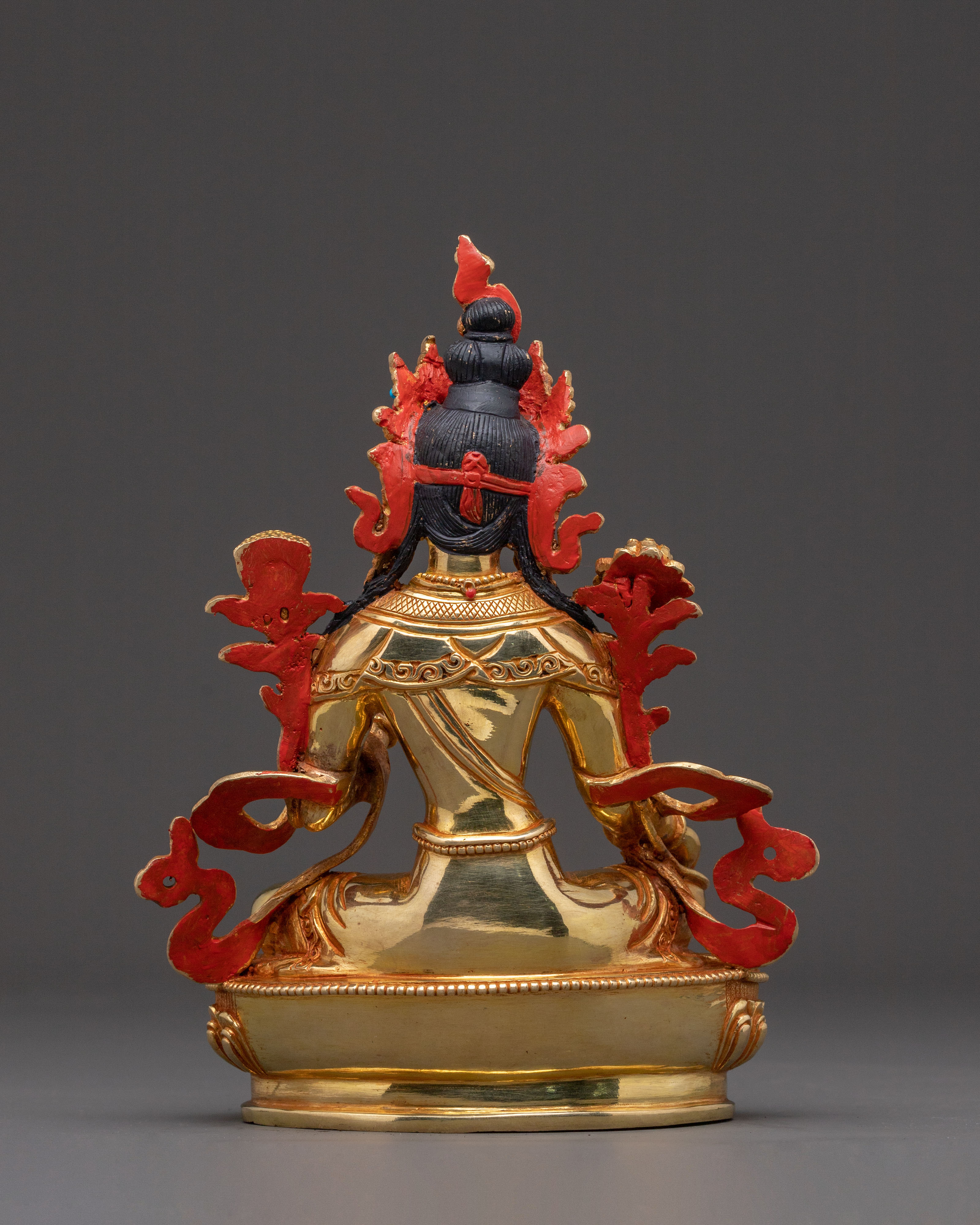 Gold Glided Green Tara Statue - Handcrafted Copper Artwork