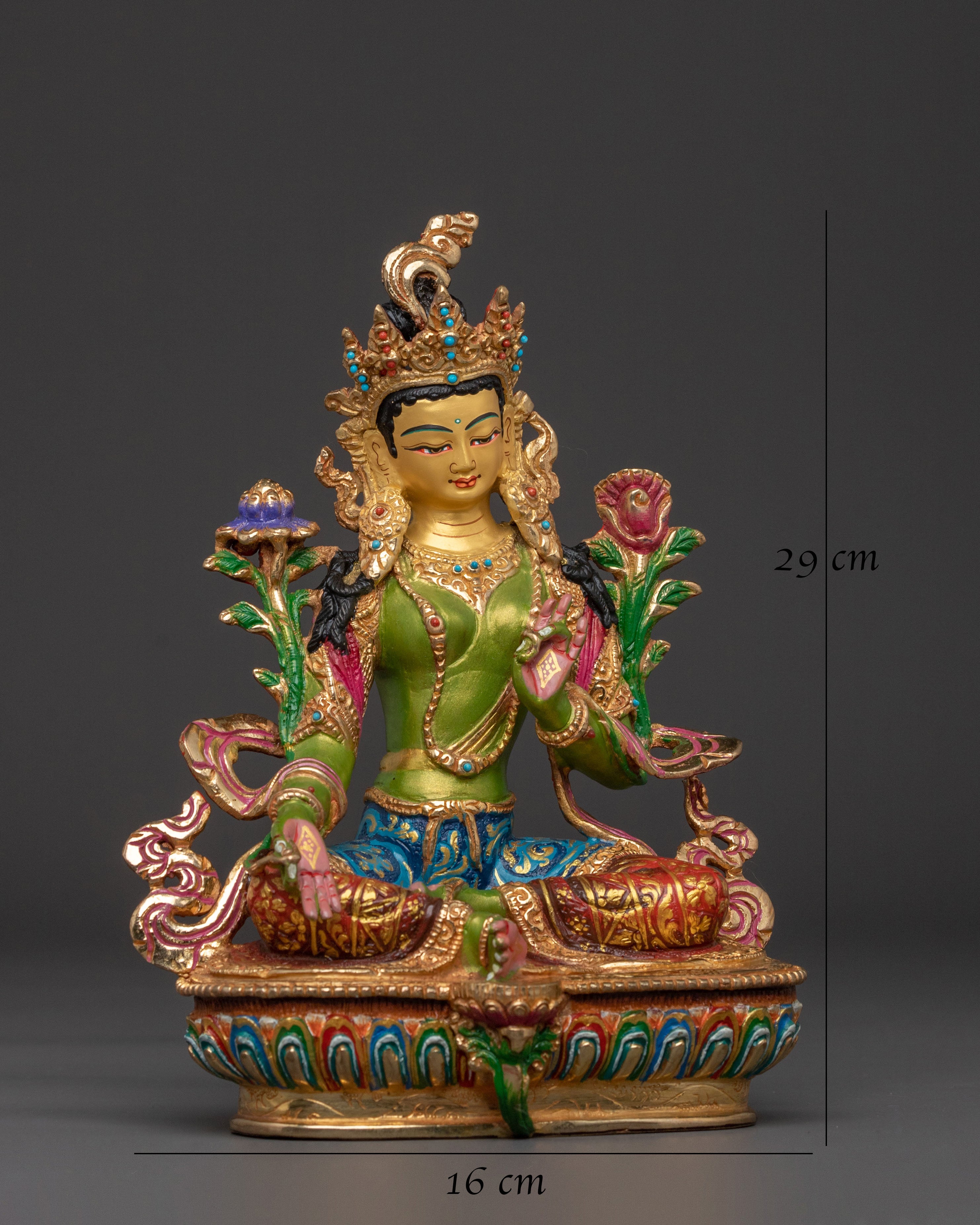 Green Tara Sadhana Statue | Tibetan Buddhist Goddess