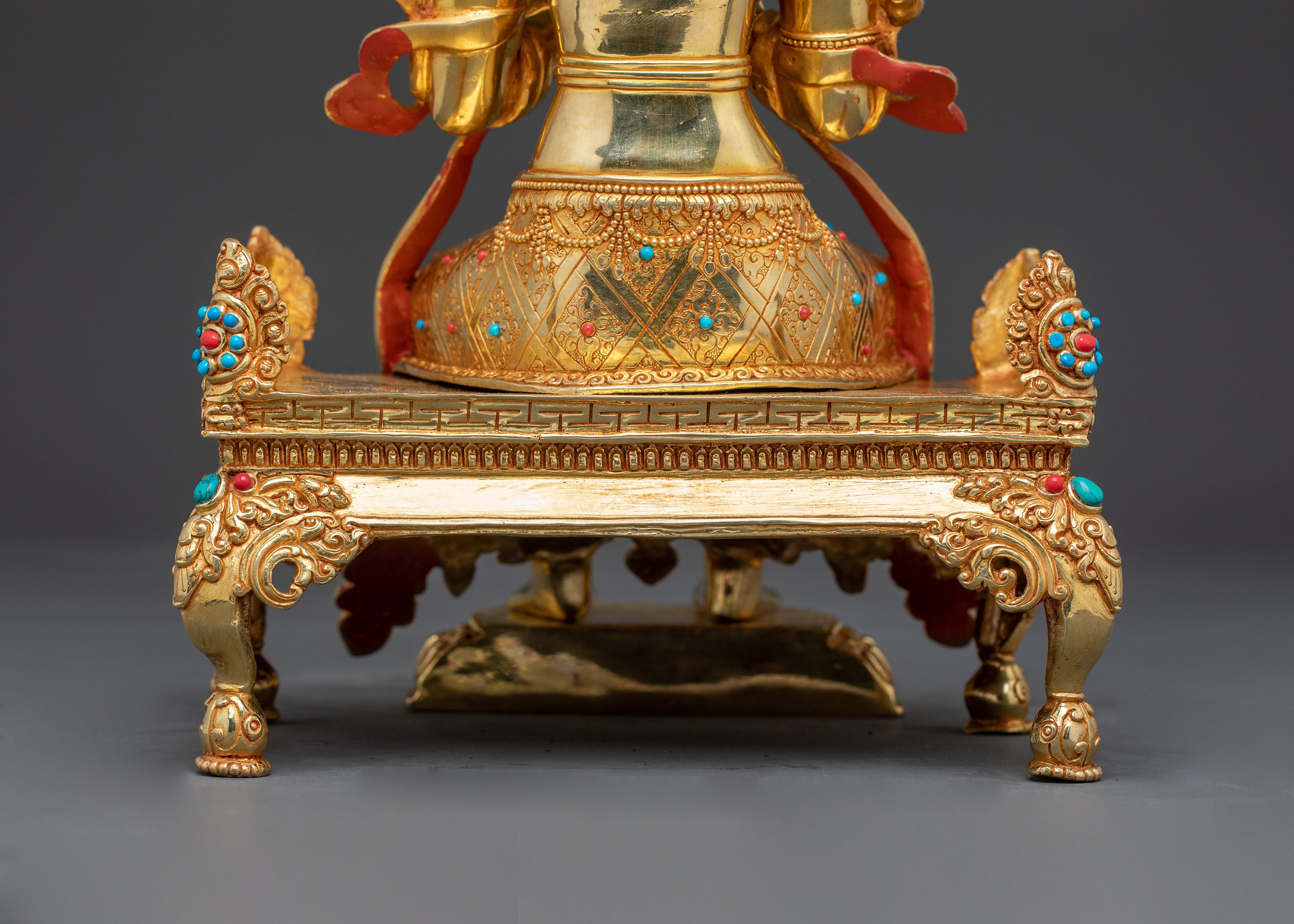 Maitreya Buddha 24K Gold Gilded Copper Statue — Radiant Future Buddha