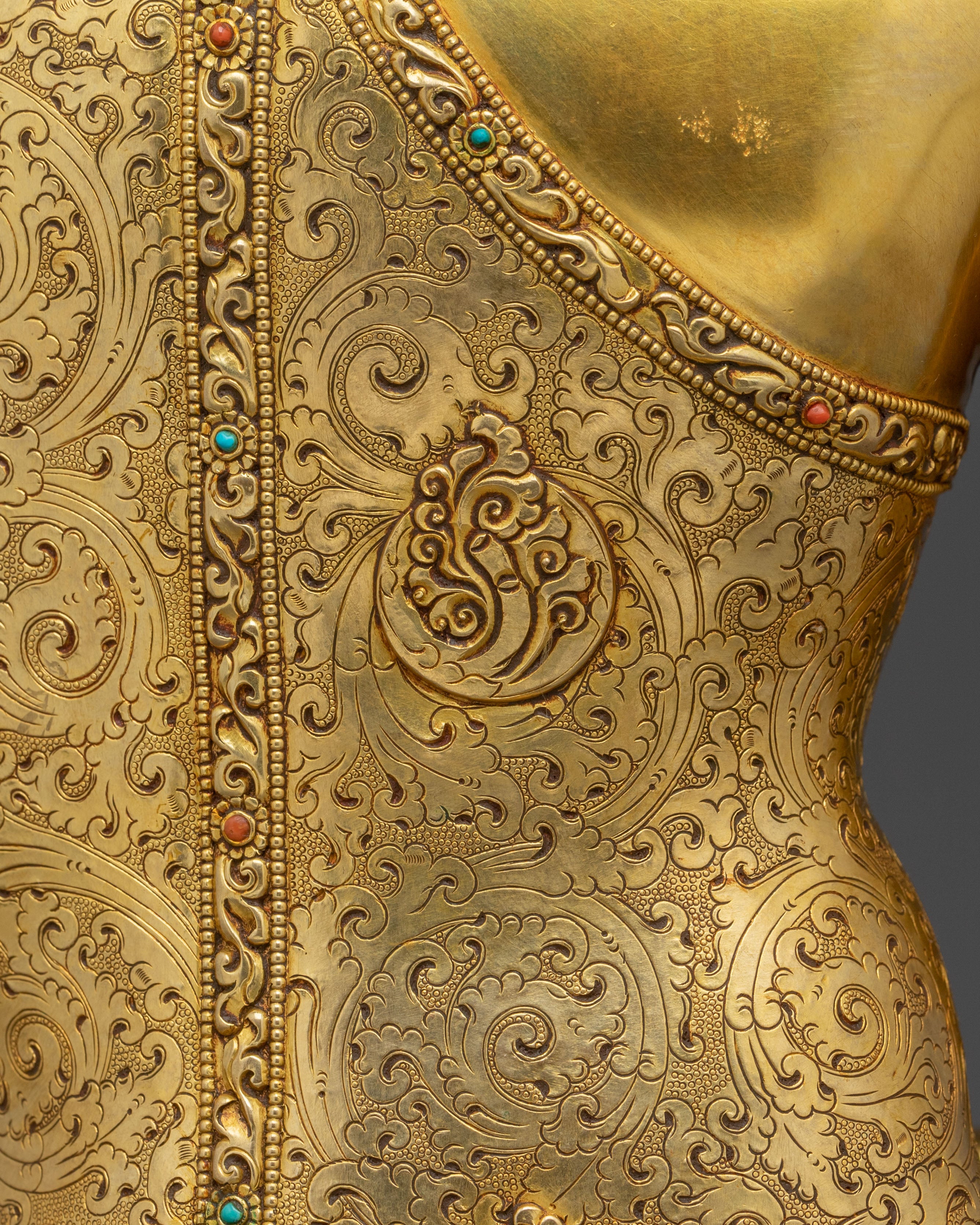 Shakyamuni Buddha Fire Gold Gilded Figurine | Home Decor