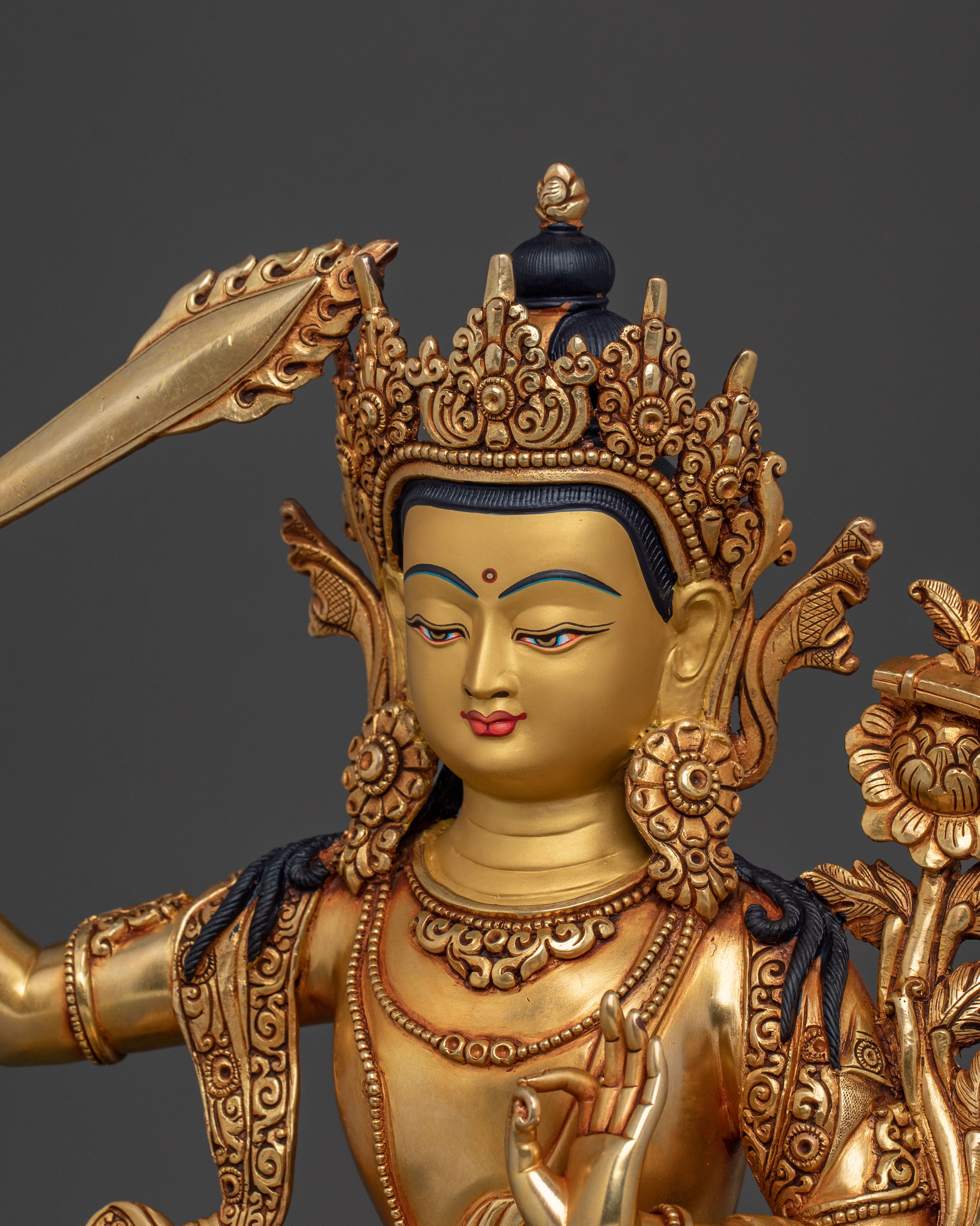 Manjushri Wisdom Buddha Sculpture | Traditional Sacred Sculpture