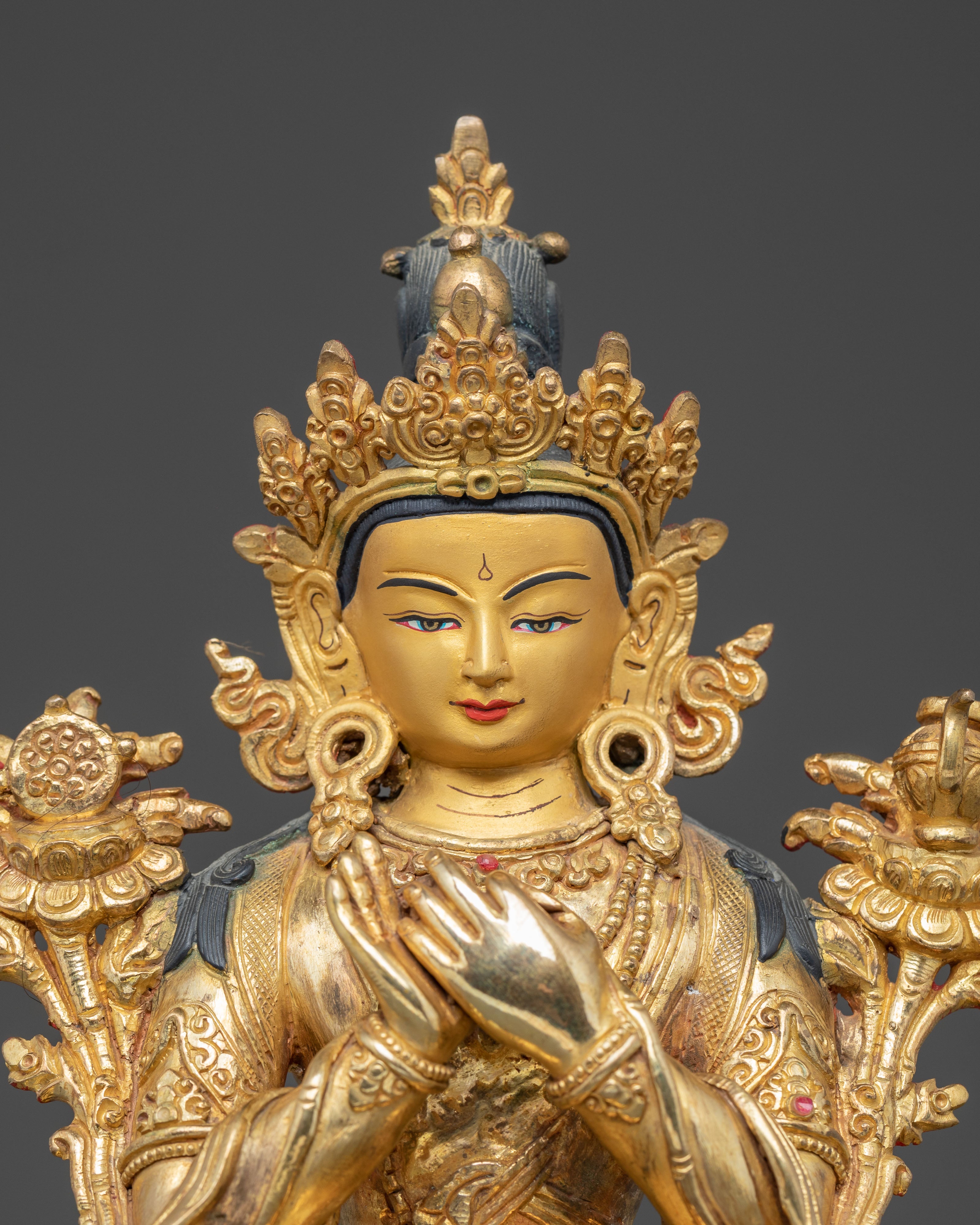 Golden Maitreya Buddha Statue | Handmade Future Buddha Artwork