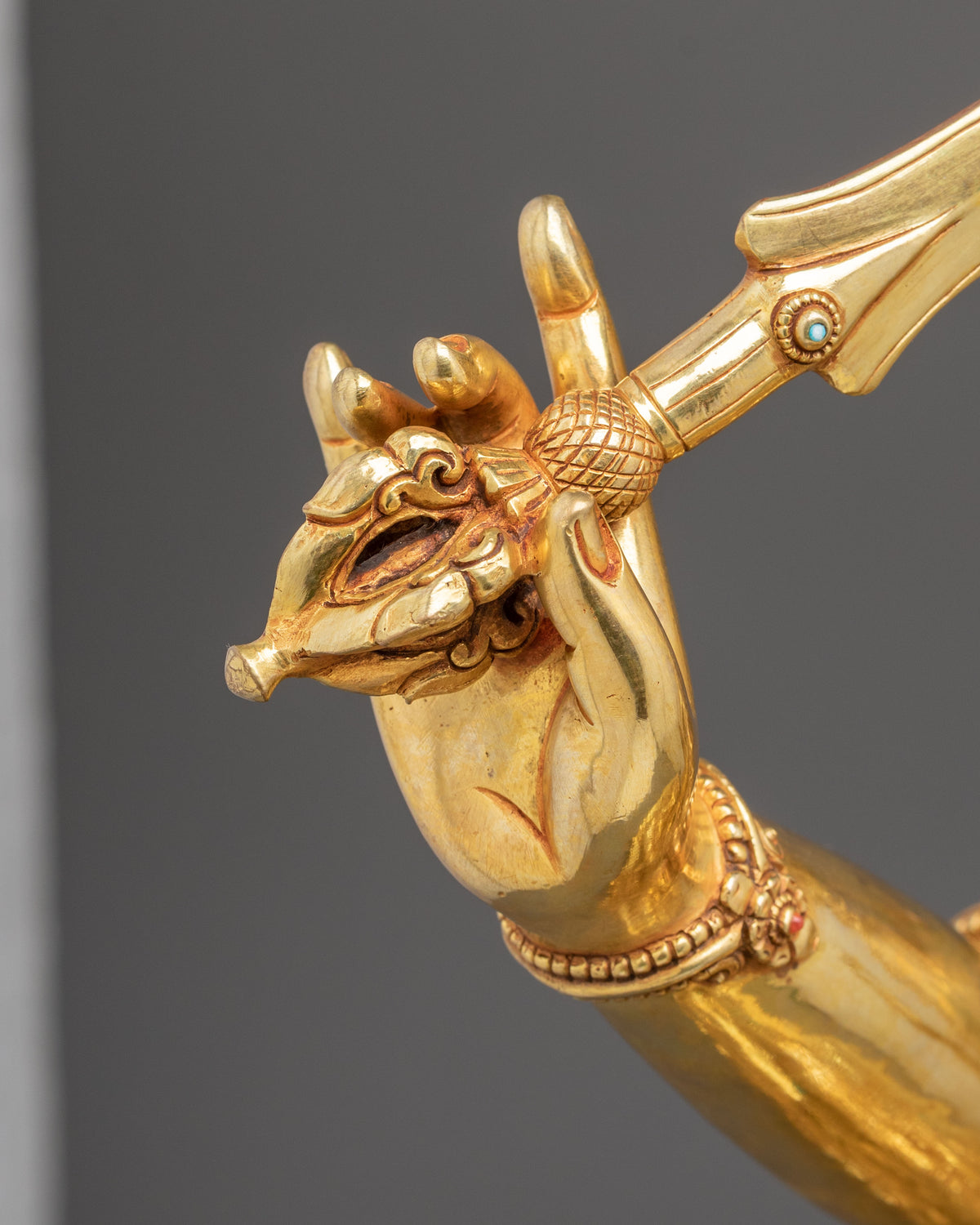 Hand-Carved Manjughoṣa Statue | Copper Sculpture
