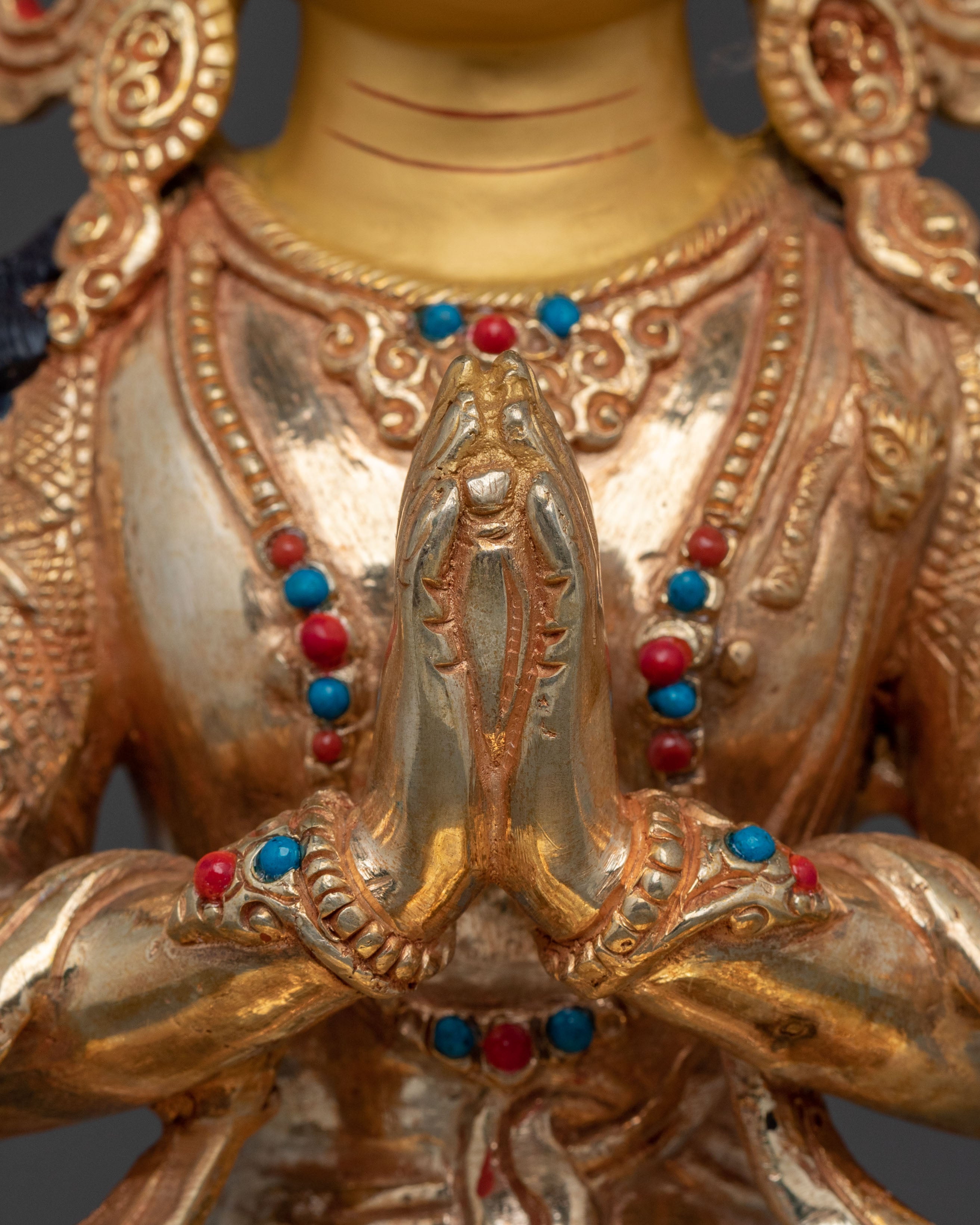 Chenrezig Statue | 24k Gold Gilded Guardian