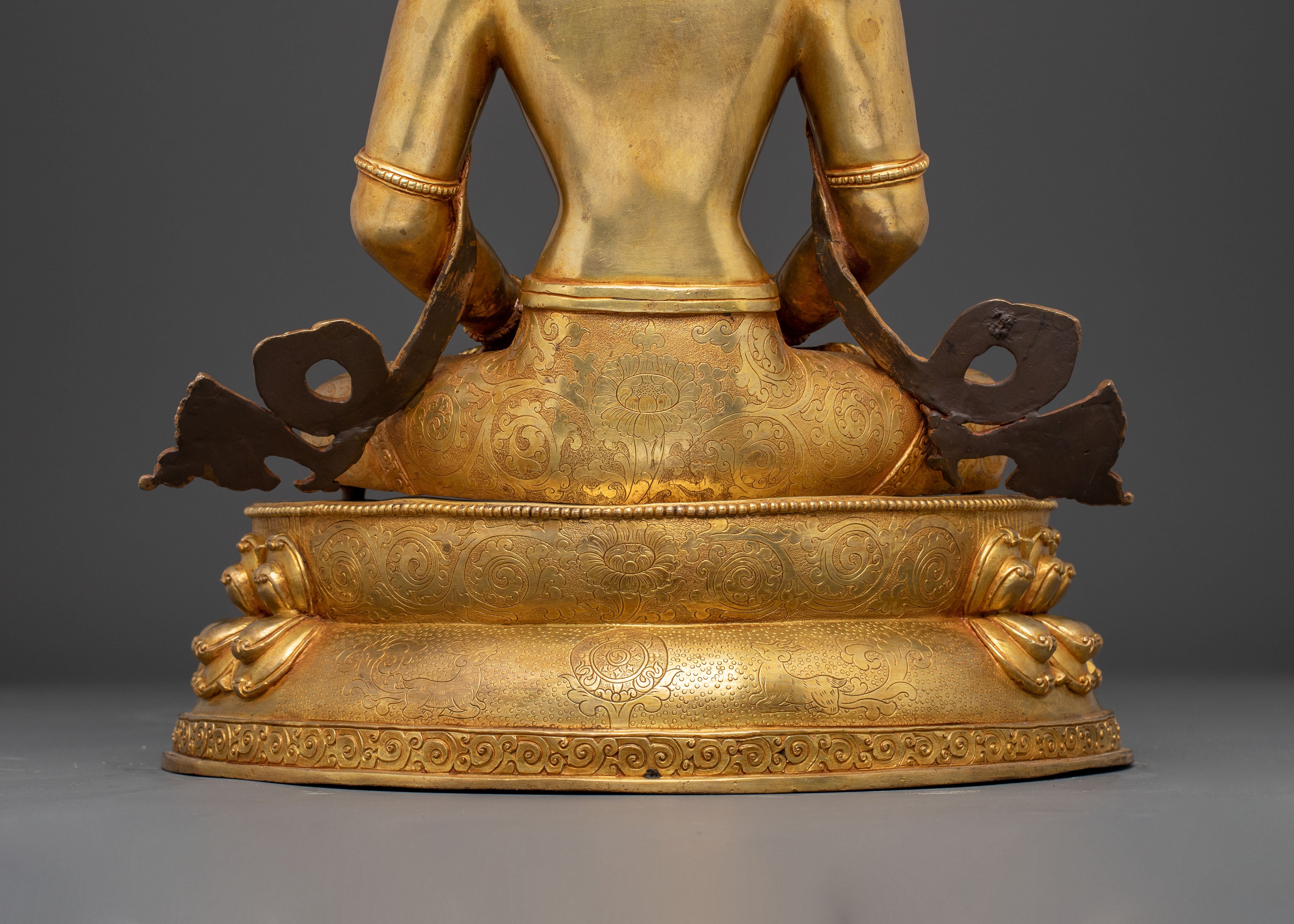 Golden Handmade Statue of Bodhisattva Amitayus | Buddhist Artwork