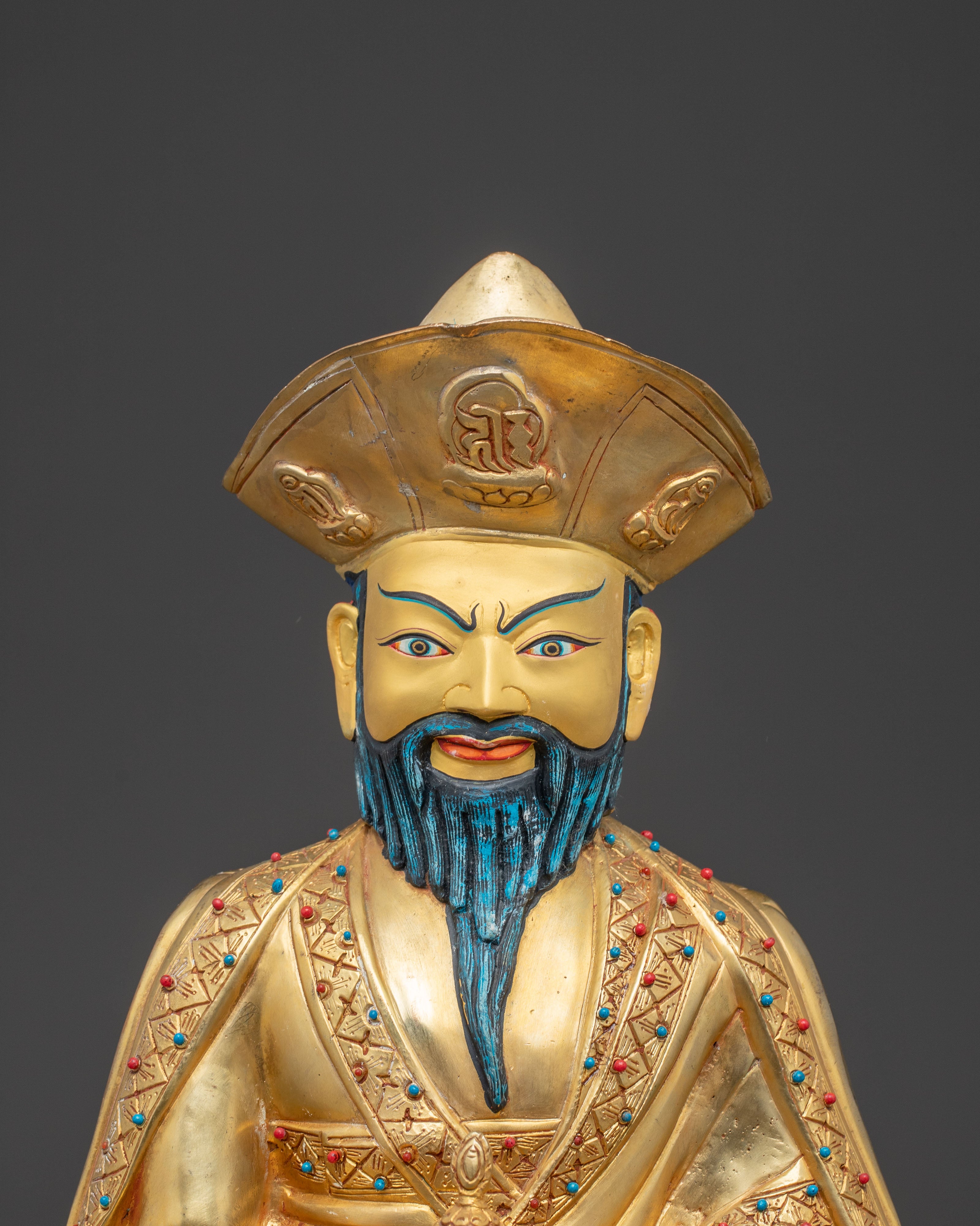Guru Shapdum Golden Handmade Statue | Traditional Himalayan Art