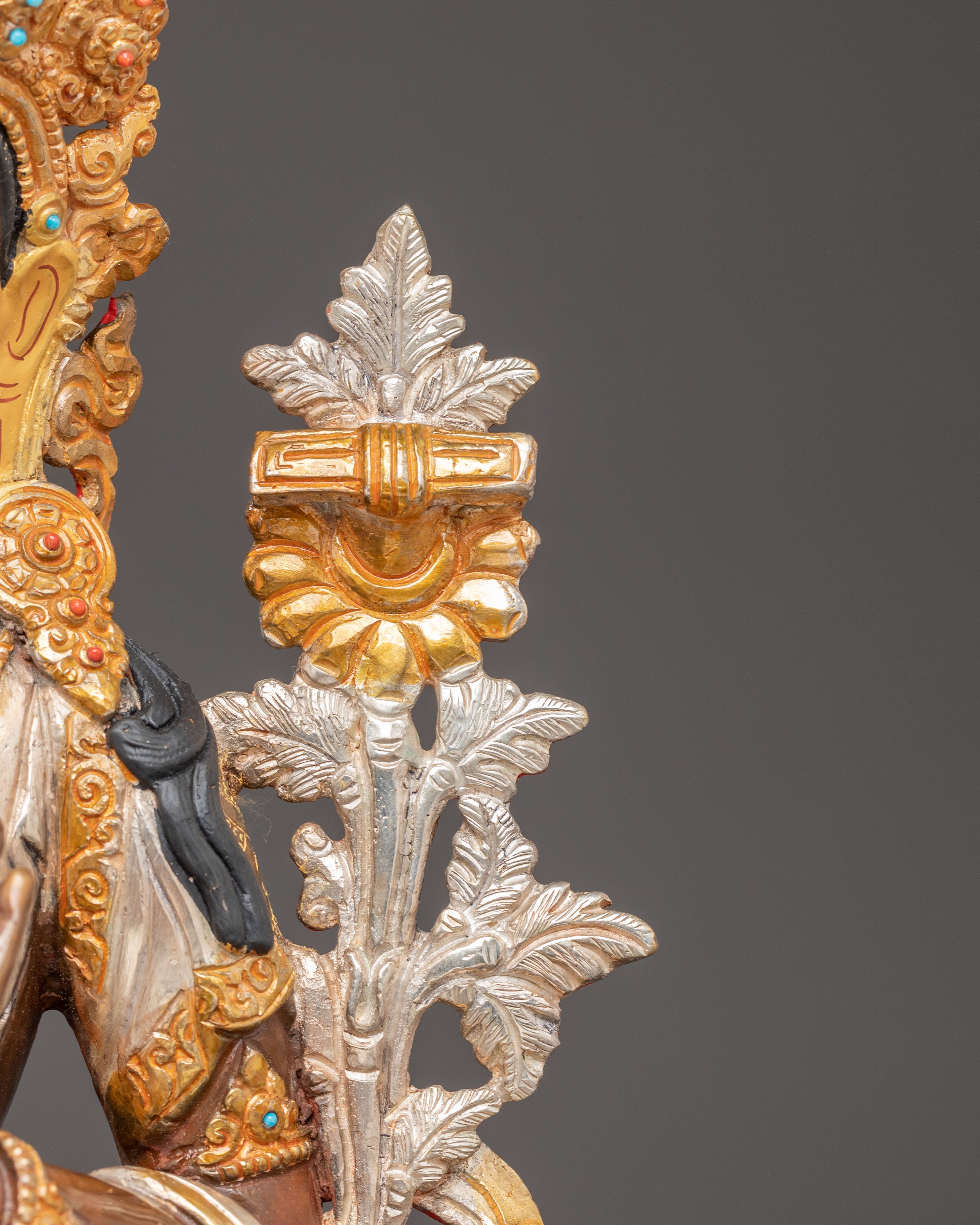 Handmade Manjushri Golden Statue | Symbol of Enlightened Wisdom