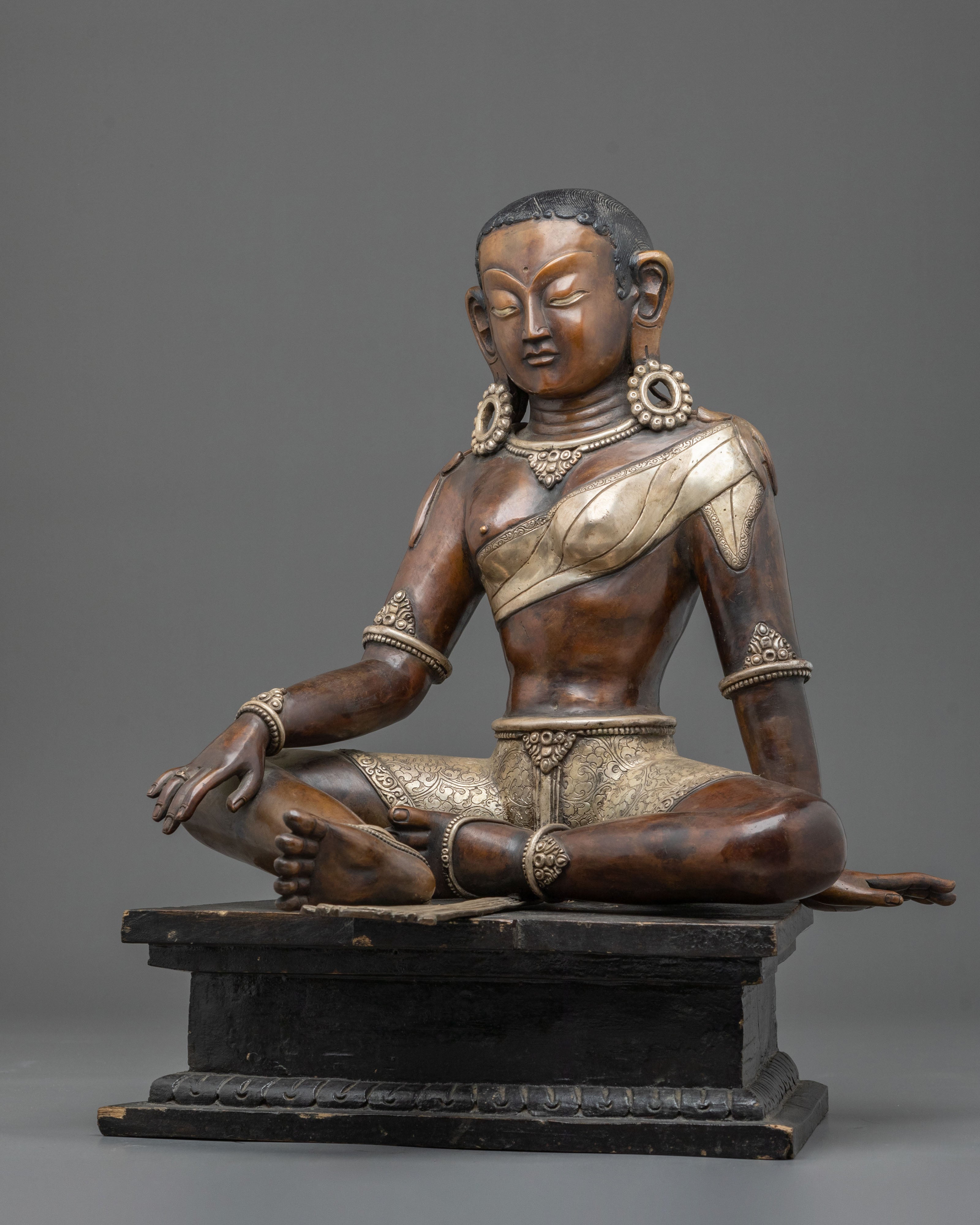 Parbati Devi Statue: Oxidized Copper & Silver Plated
