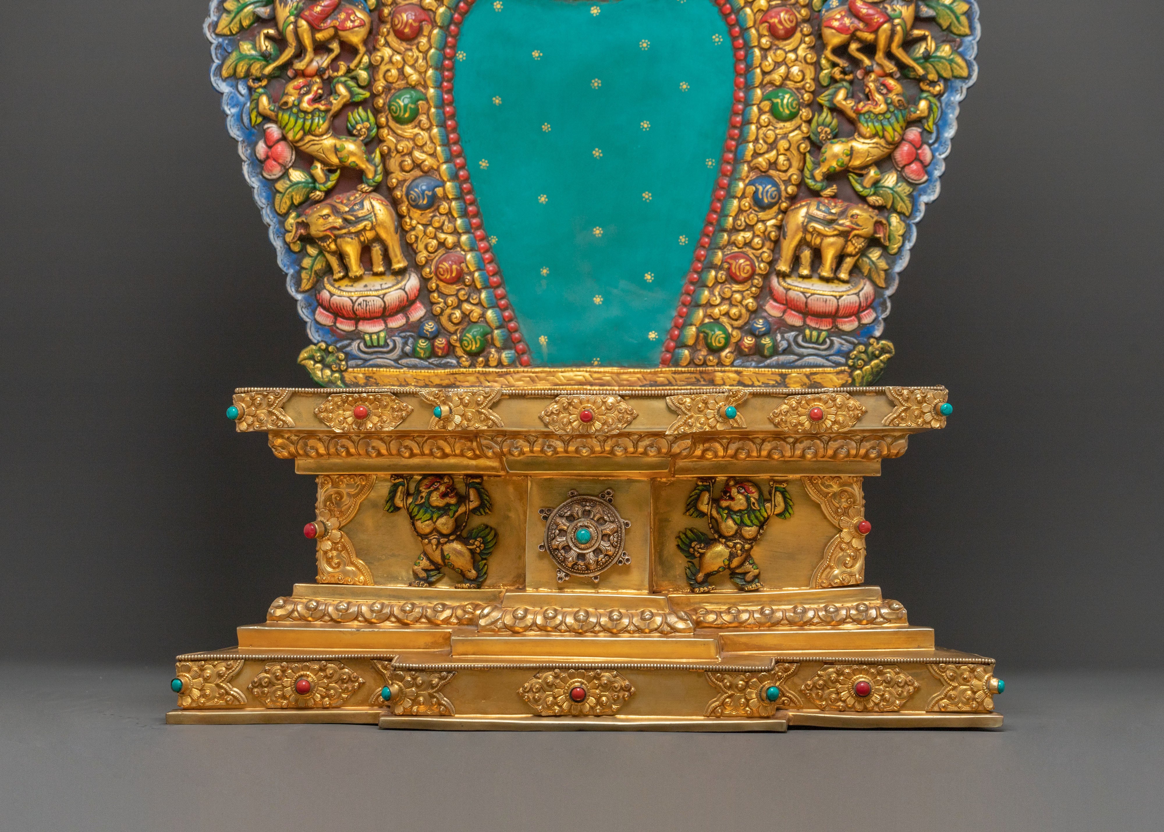 Sacred Throne: 24K Gold Gilded Art