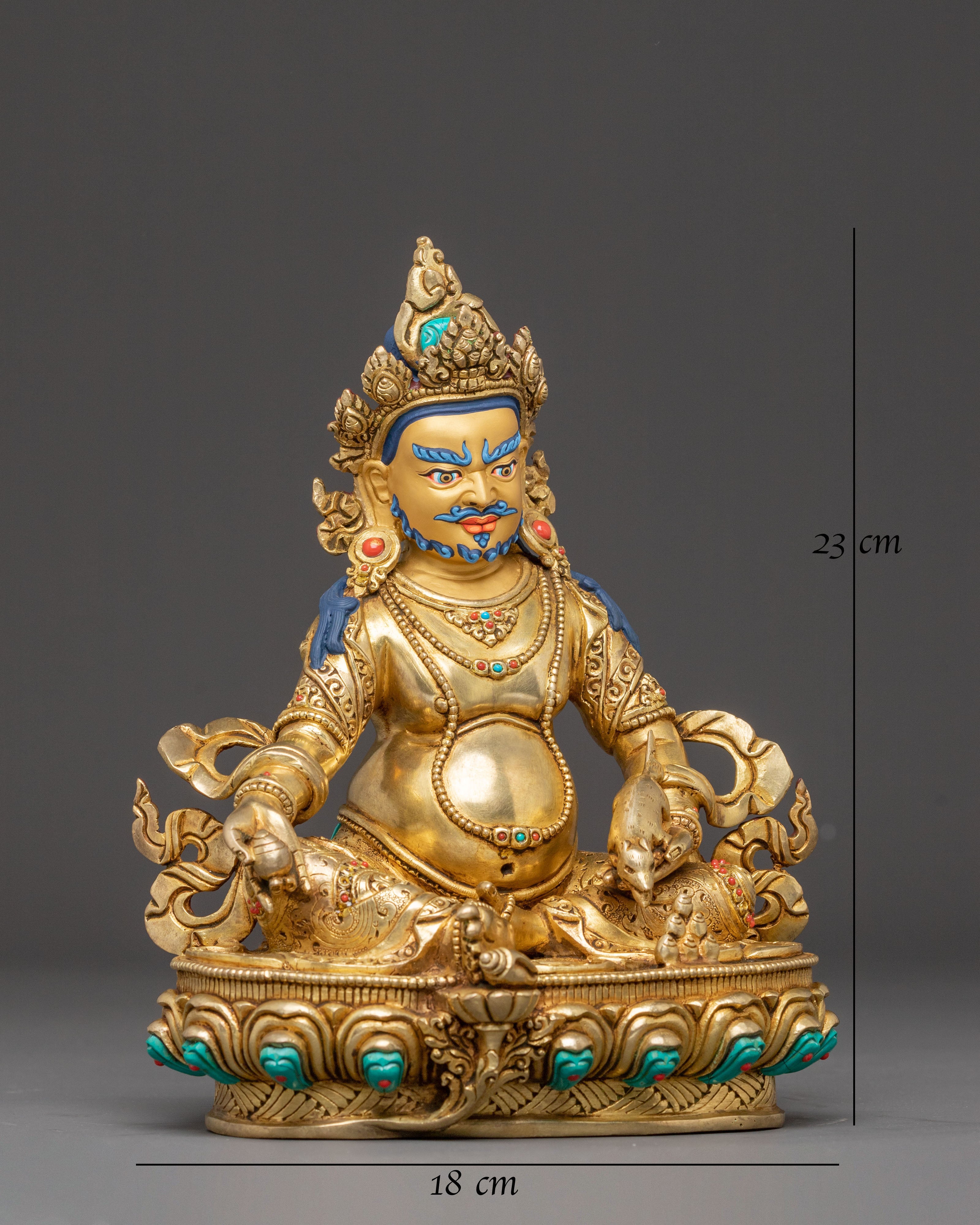 Dzambhala Copper Statue: The Wealth Deity for Altar Decor