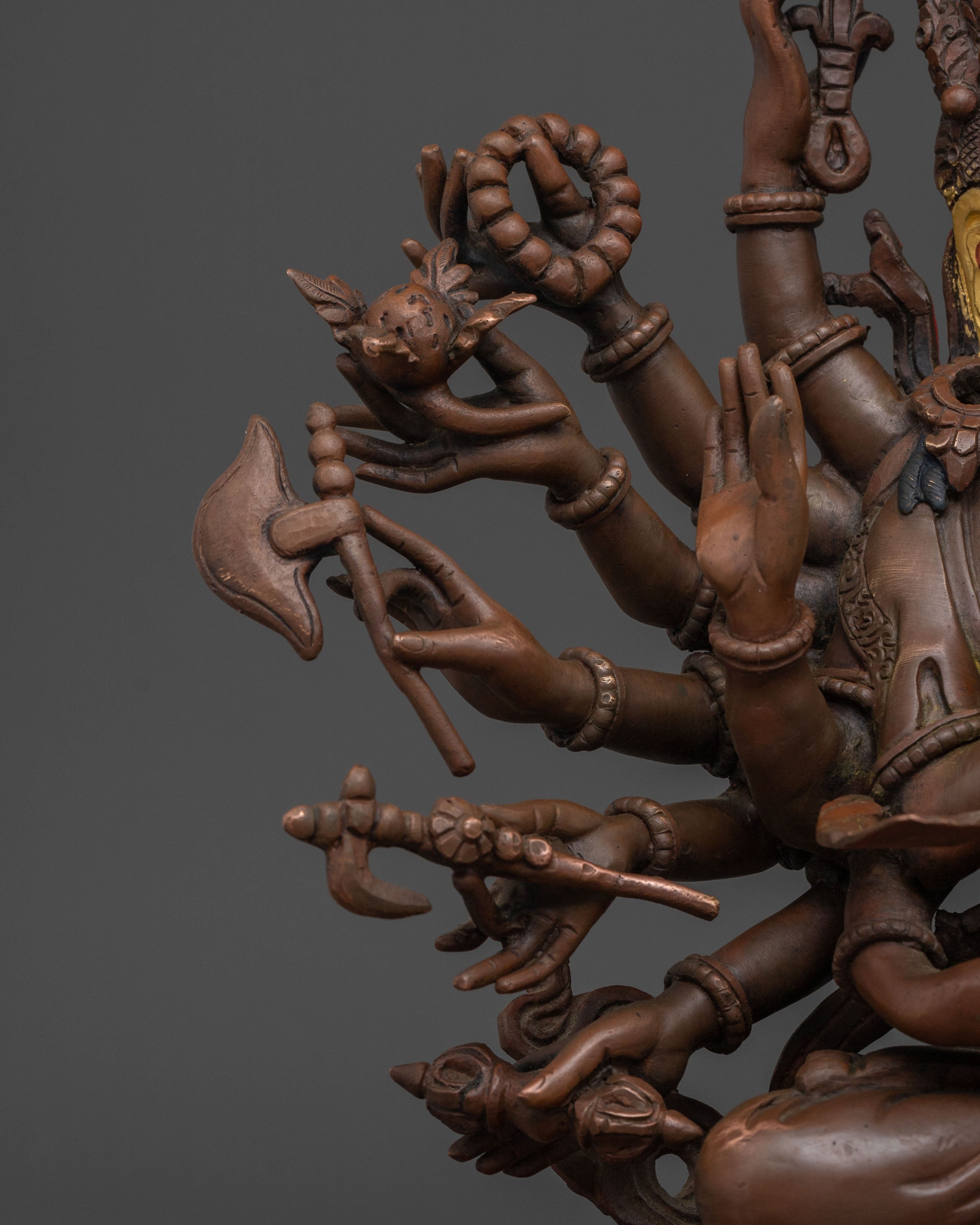 Sacred Chundi Sculpture | Oxidized Copper Figurine