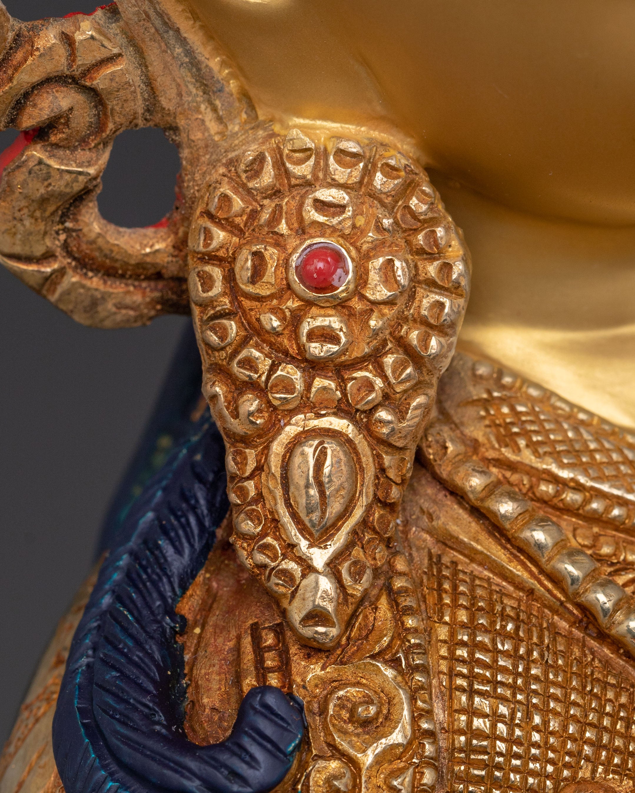 Exquisite 24K Gold Gilded Guru Rinpoche Statue