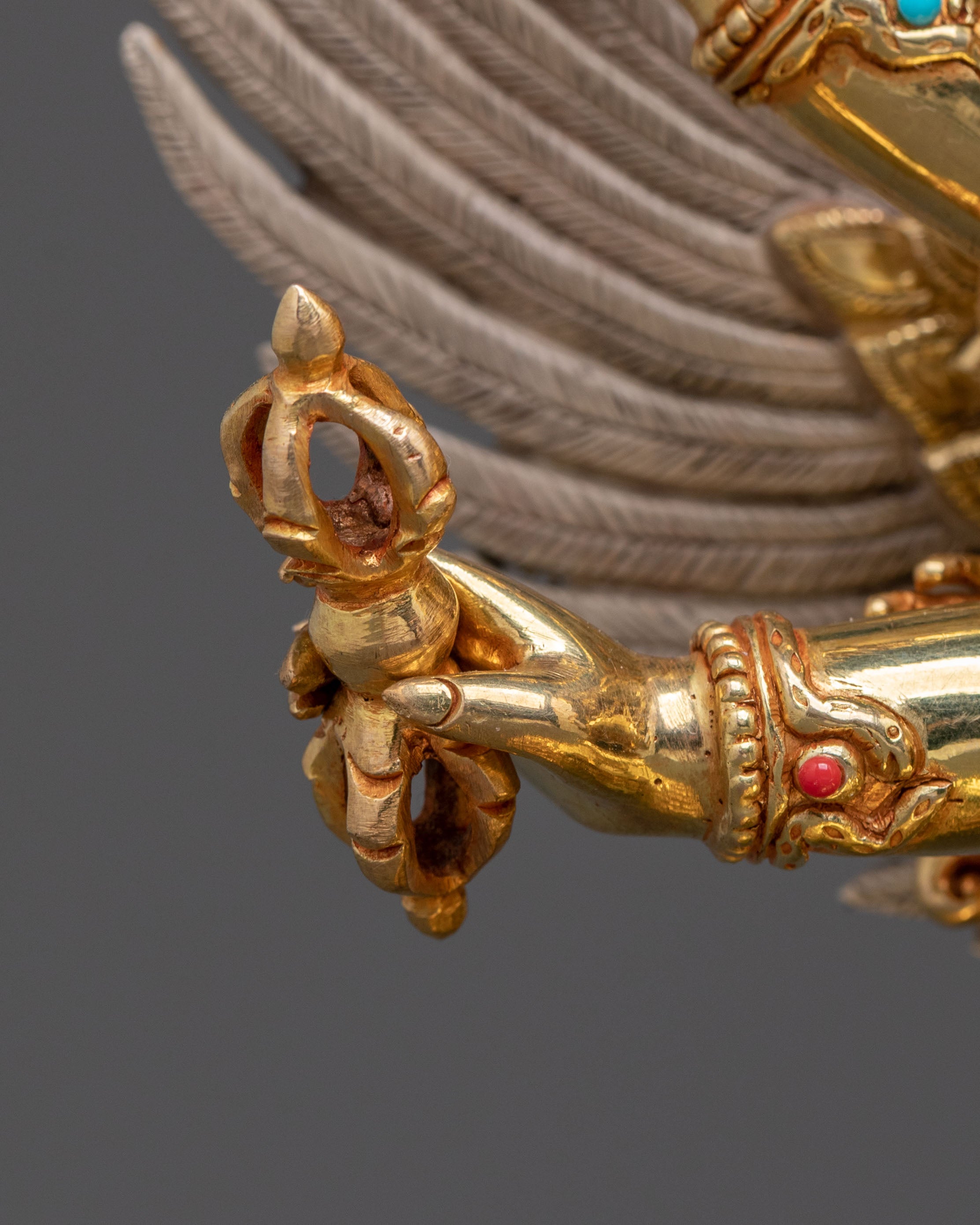 Vajrakilaya: 24K Gold Gilded Sacred Protector Statue