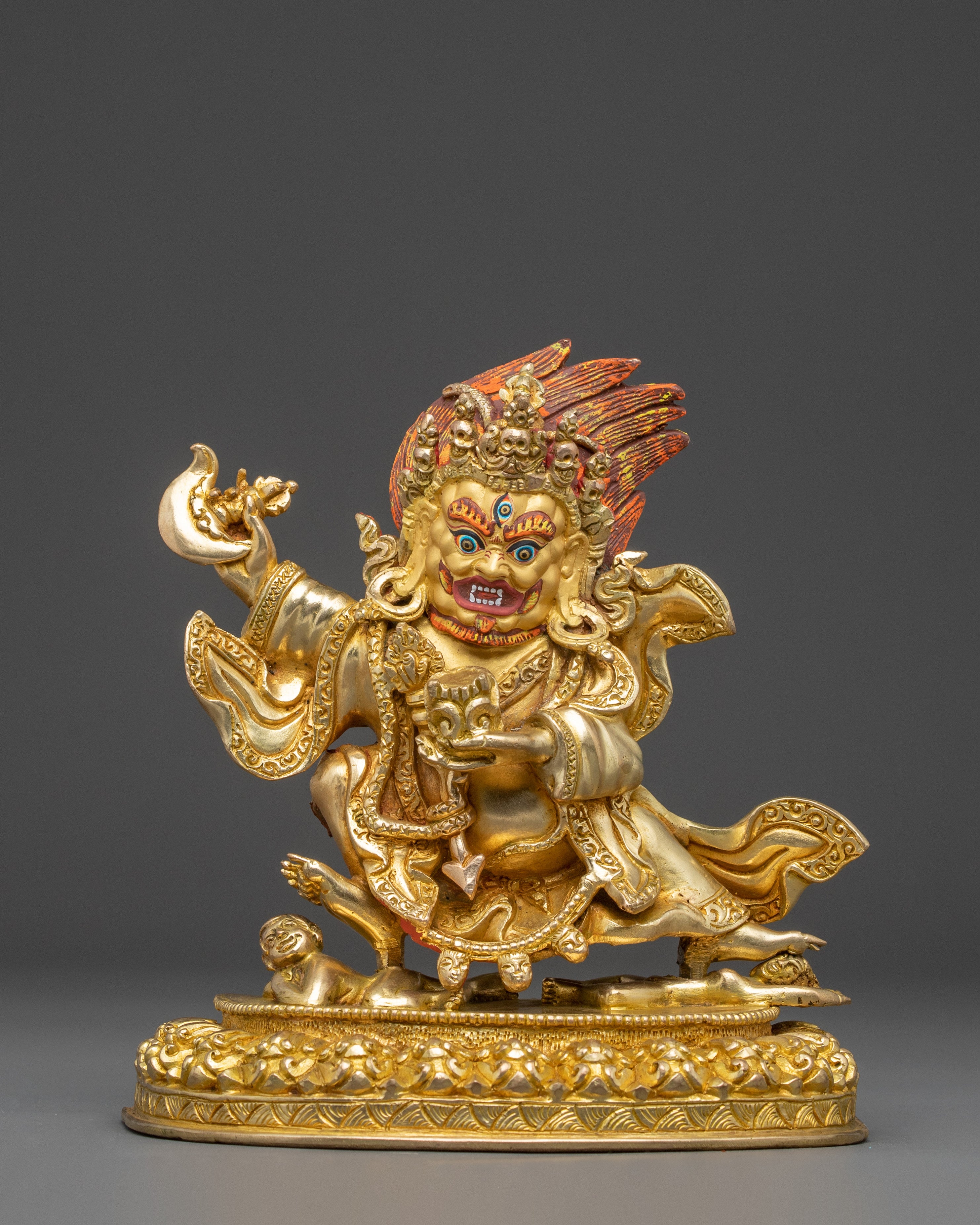 Mahakala Bernagchen Statue: The Black Cloaked Mahakala