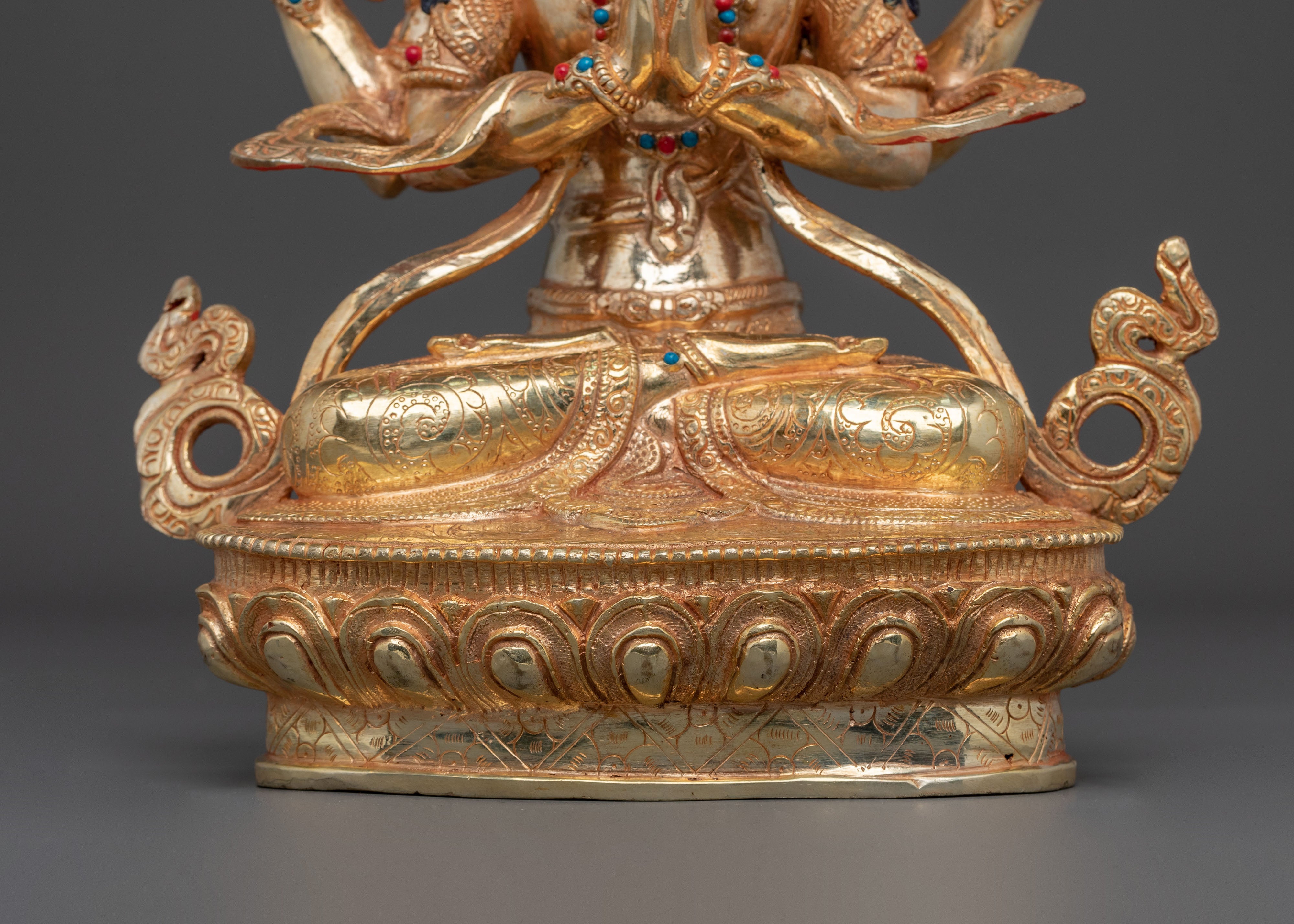 Chenrezig Statue | 24k Gold Gilded Guardian