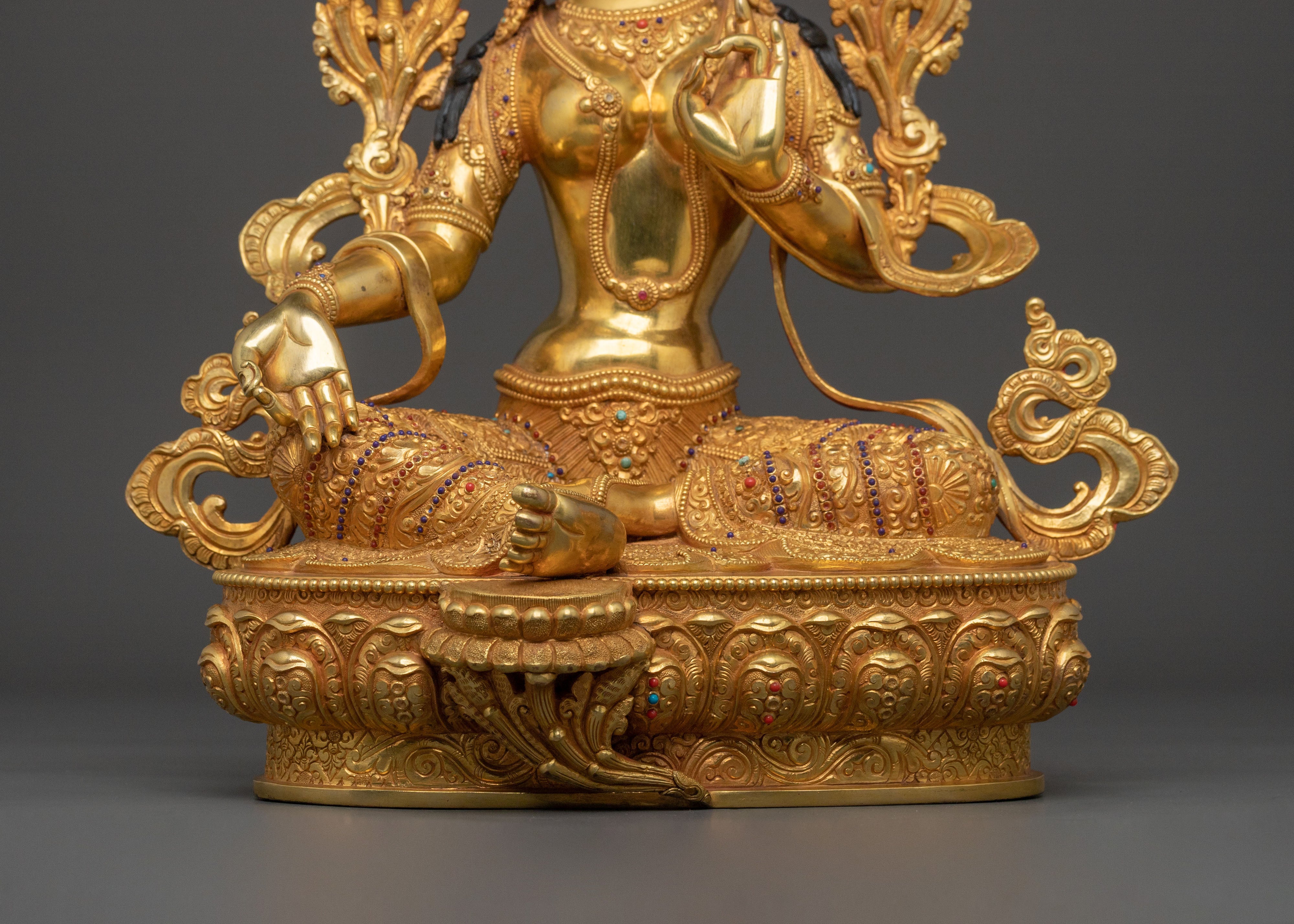 Tibetan Green Tara Compassion Goddess Statue