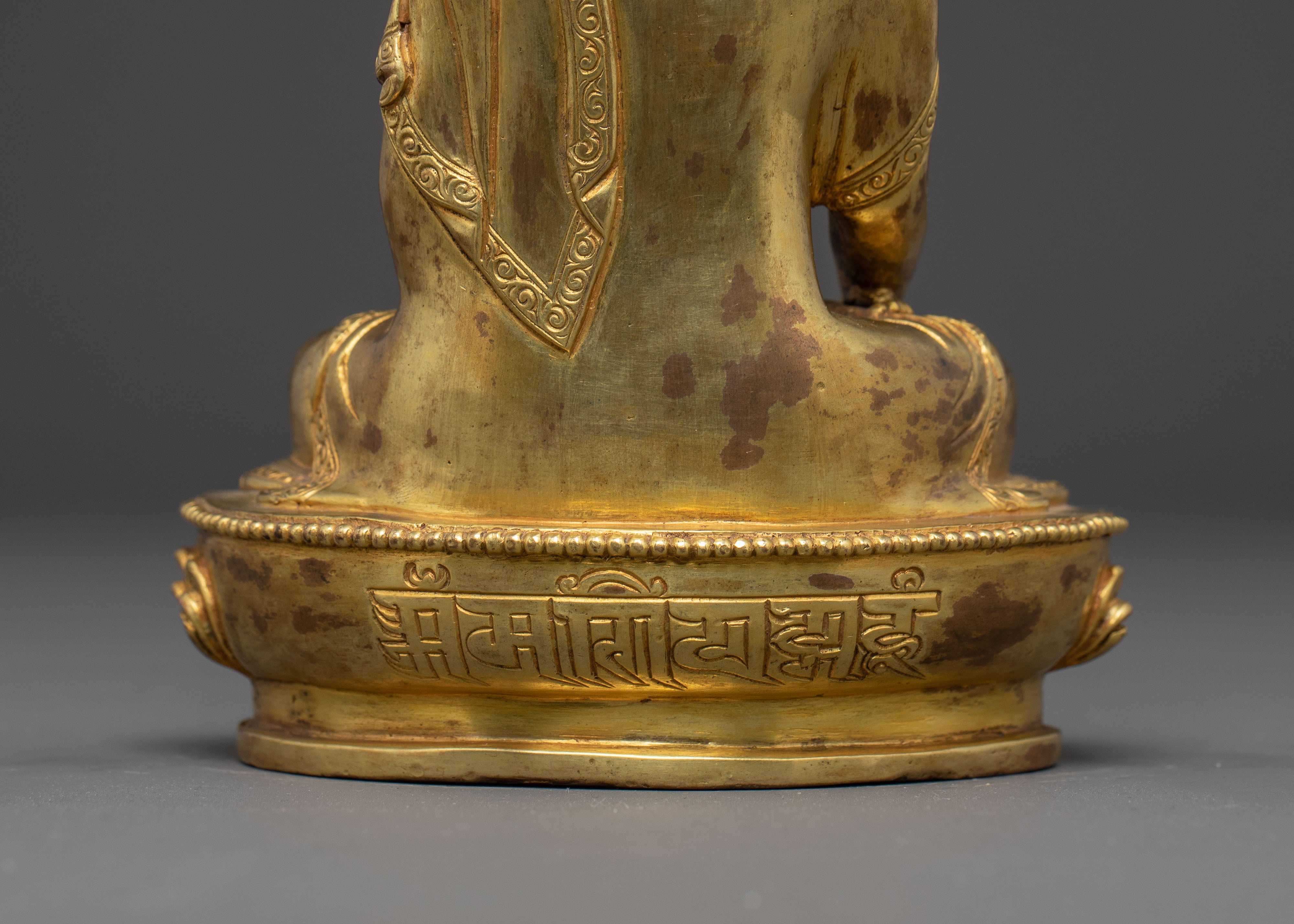 Gold Gilded Shakyamuni Buddha Sculpture | Symbol of Peace and Enlightenment
