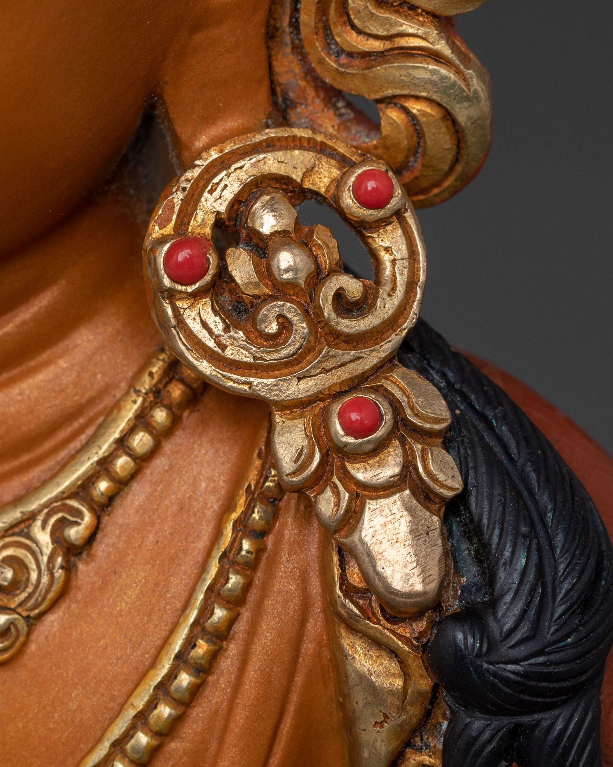 Kshitigarbha Traditional Sculpture | Gold Gilded Buddhist Art