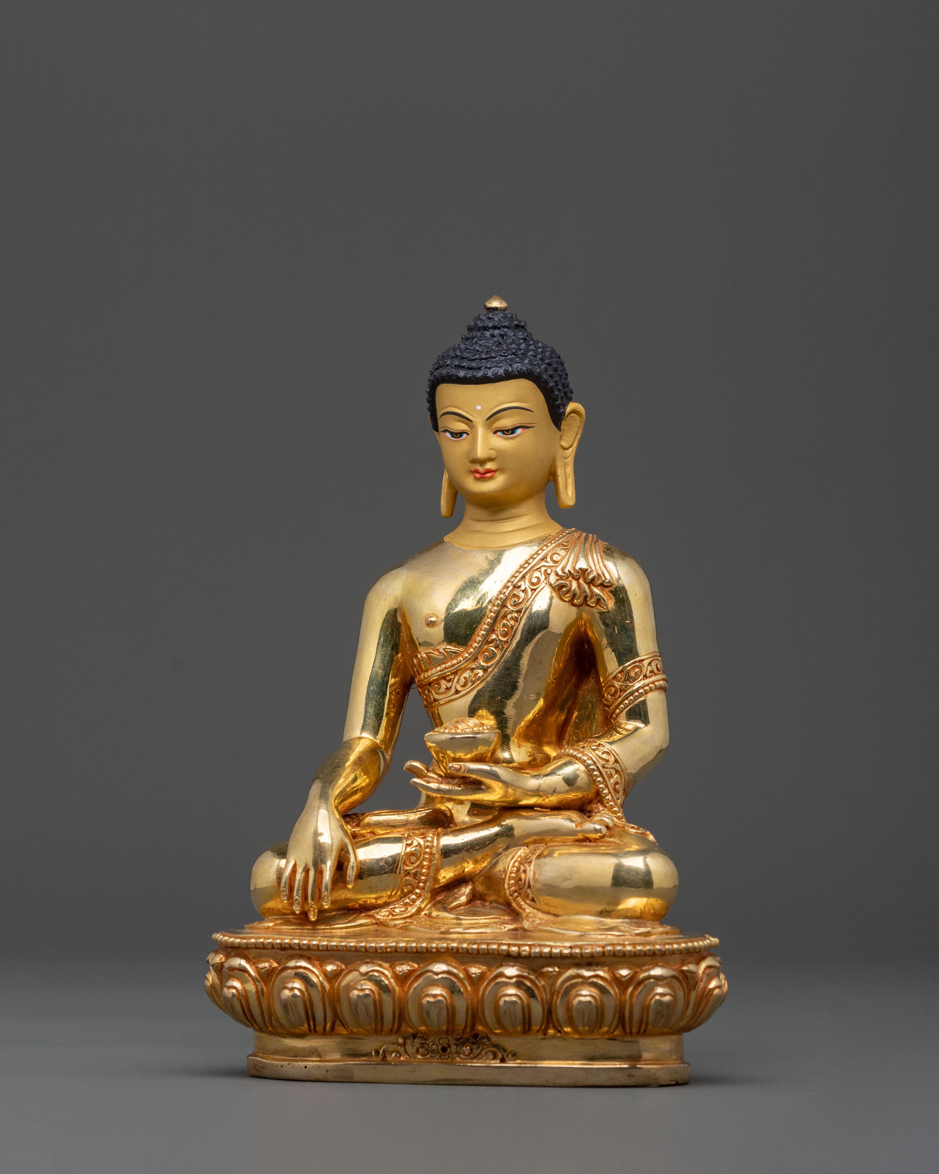 Amitabha Buddha Buddhist Altar Statue – Radiant Gilded Copper