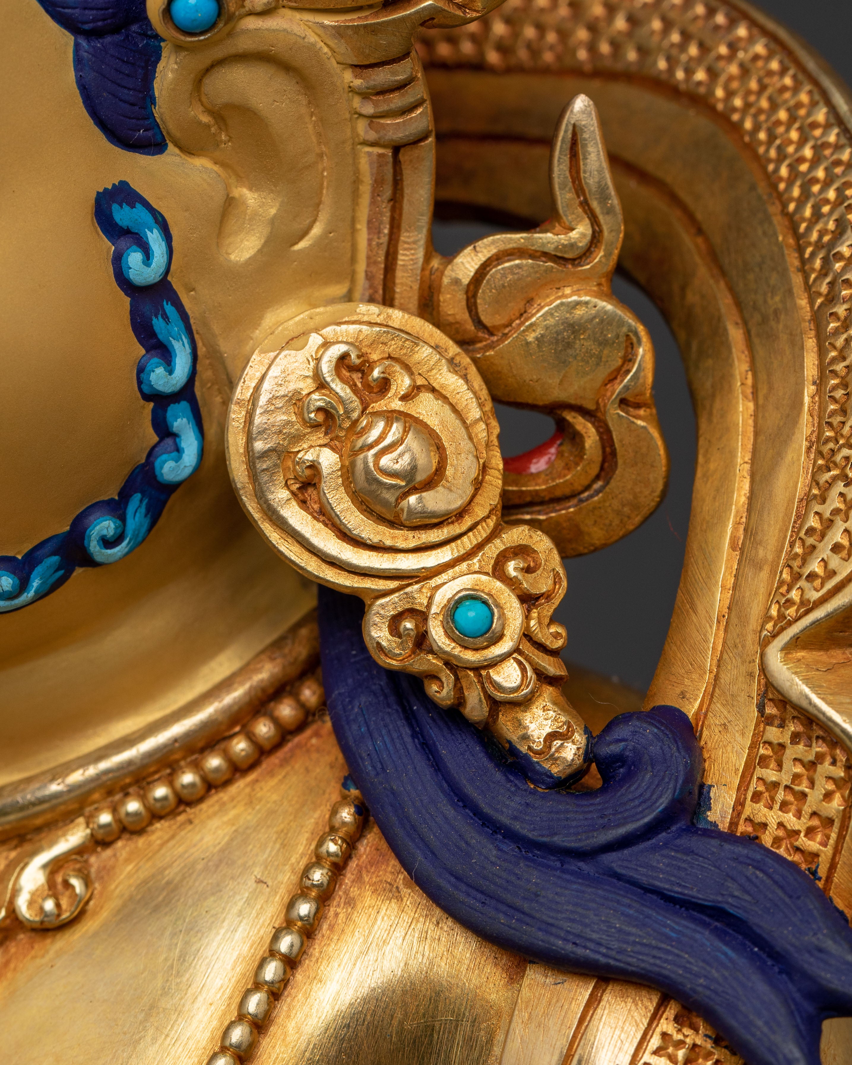Dzambhala 24K Gold Gilded Statue | Wealth Deity
