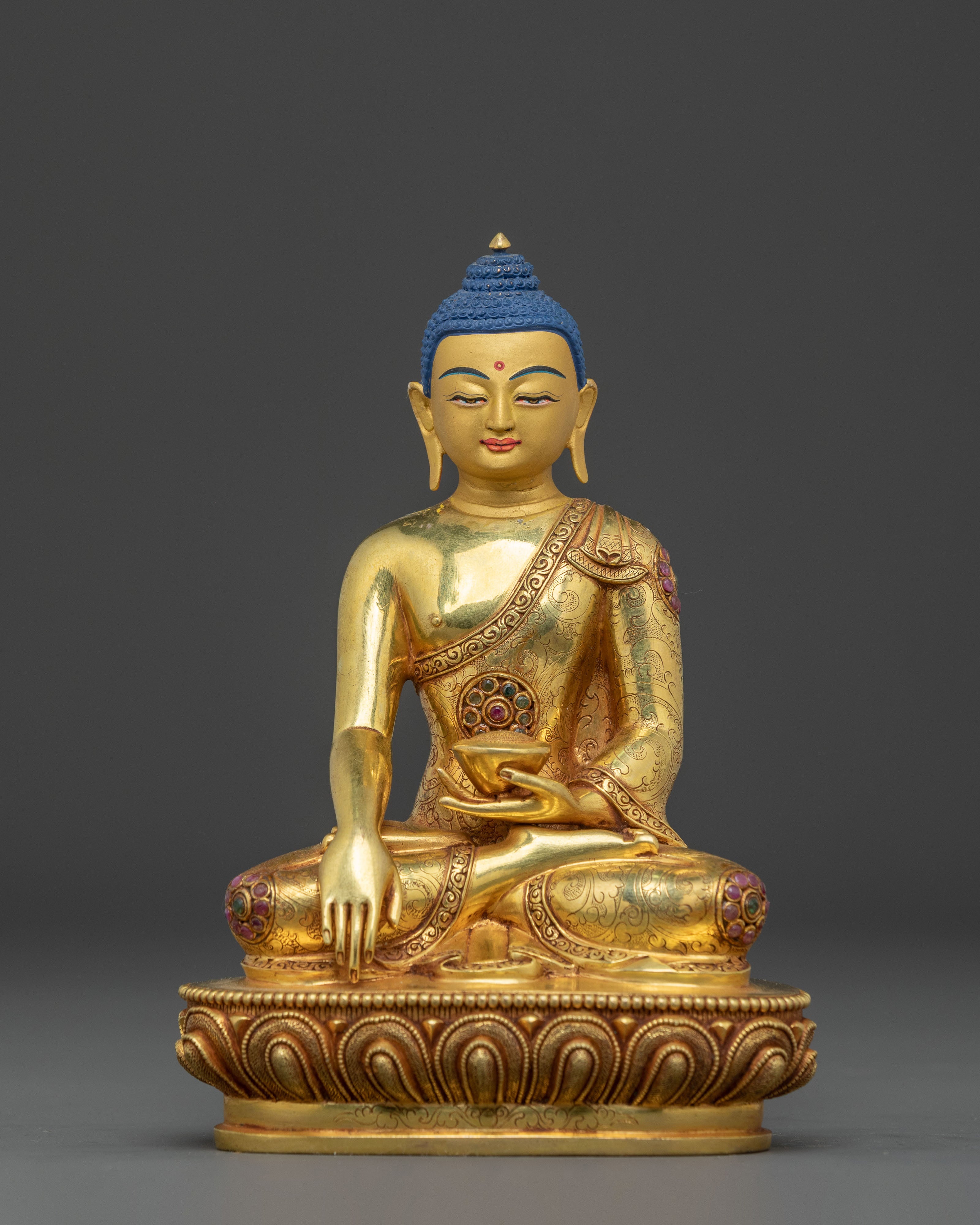 Three Buddhas Sacred Statue Set | Handcrafted 24K Gold Gilded Buddhist Sculptures