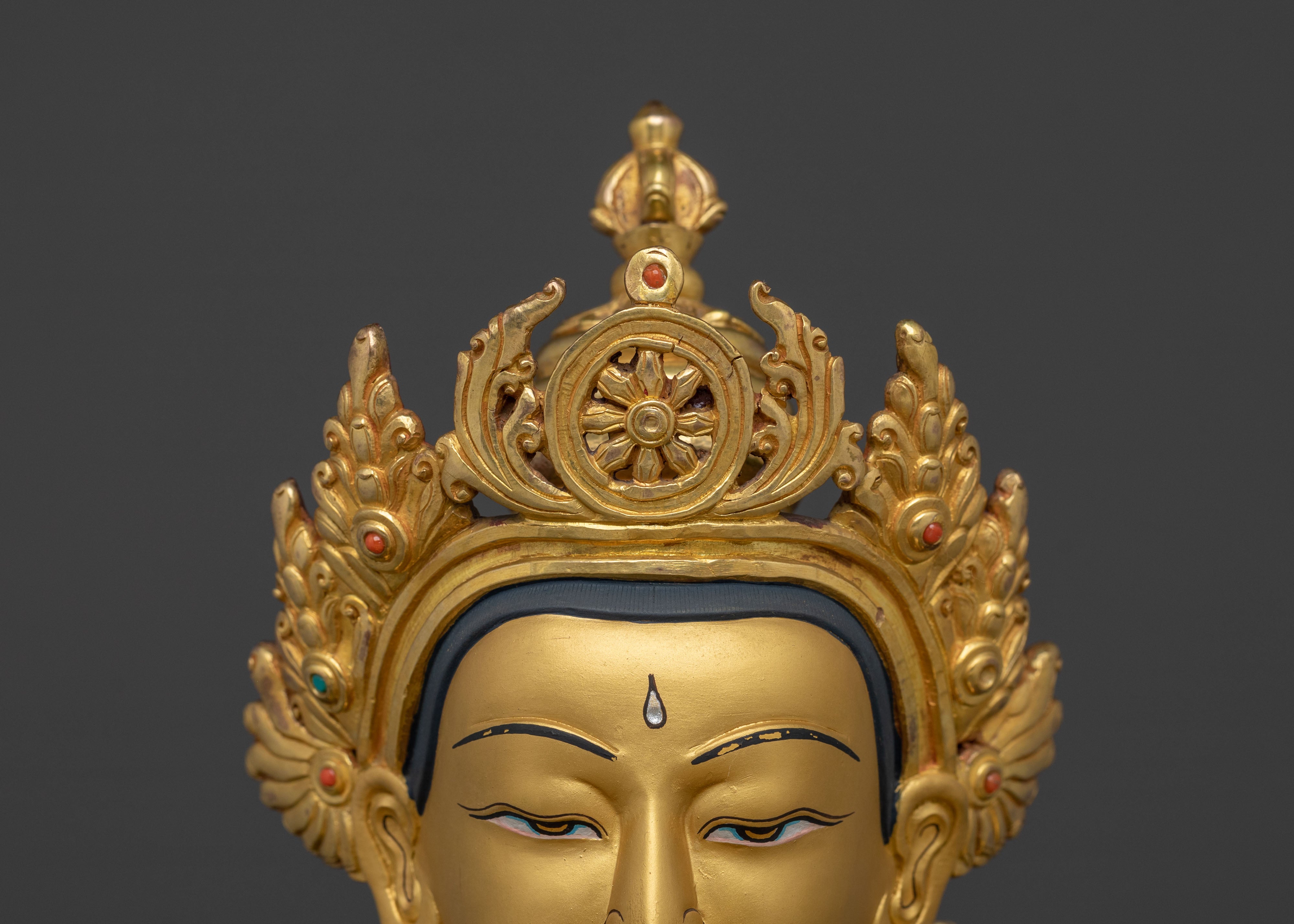 Vajrasattva Sacred Sculpture with Consort in Gilded Copper