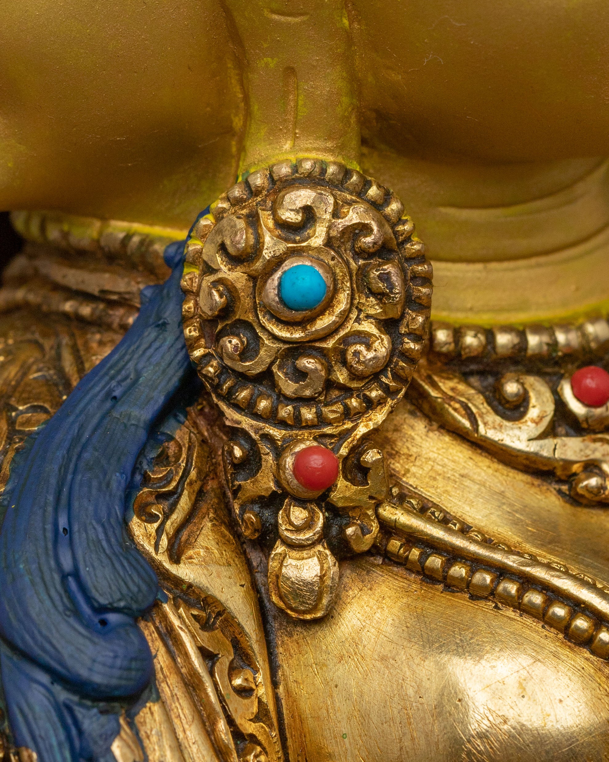 Namgyalma Fire Gold Gilded Statue | Buddhist Longevity Deity Sculpture