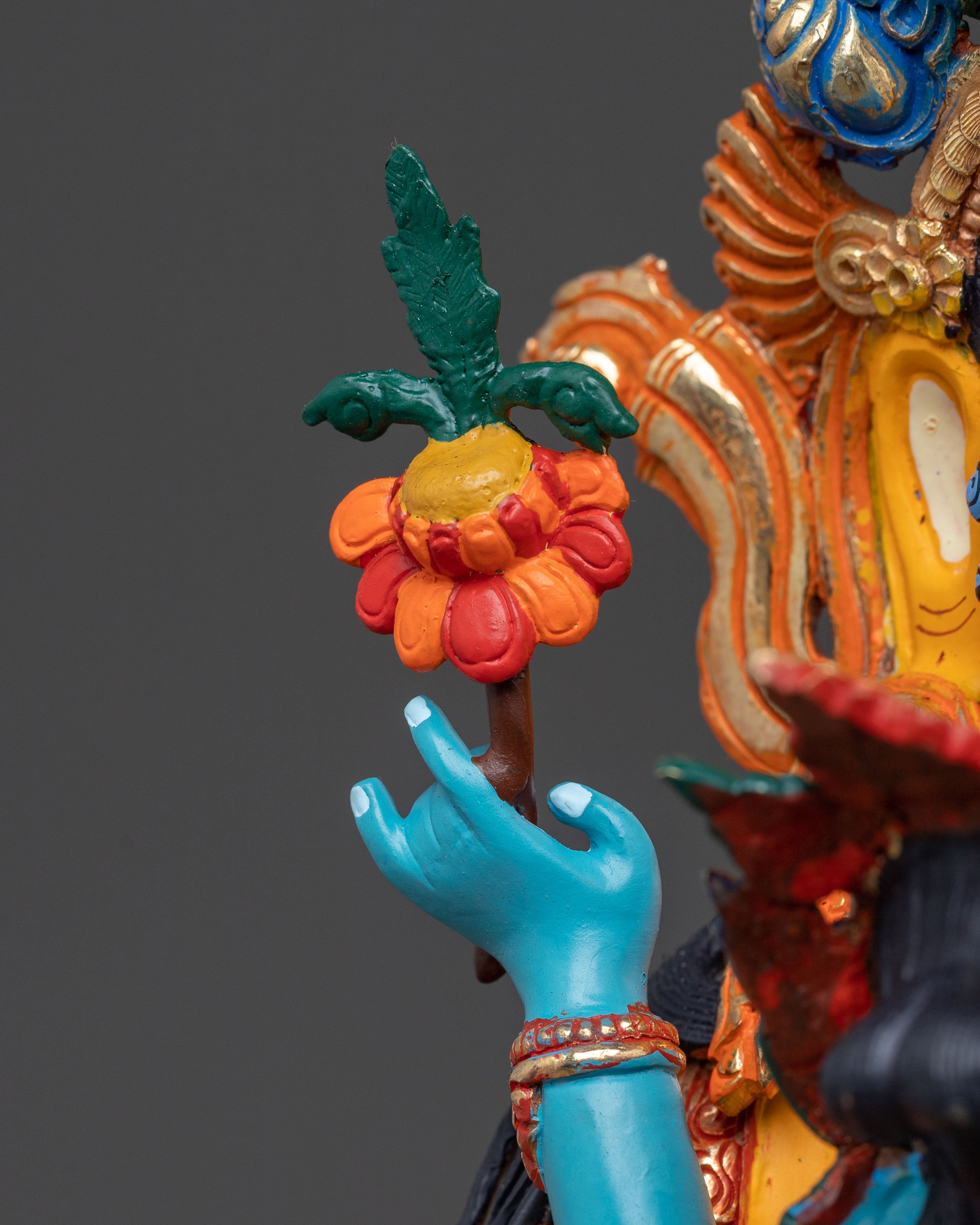 Green Dzambhala Sacred Idol | Buddhist Wealth Deity
