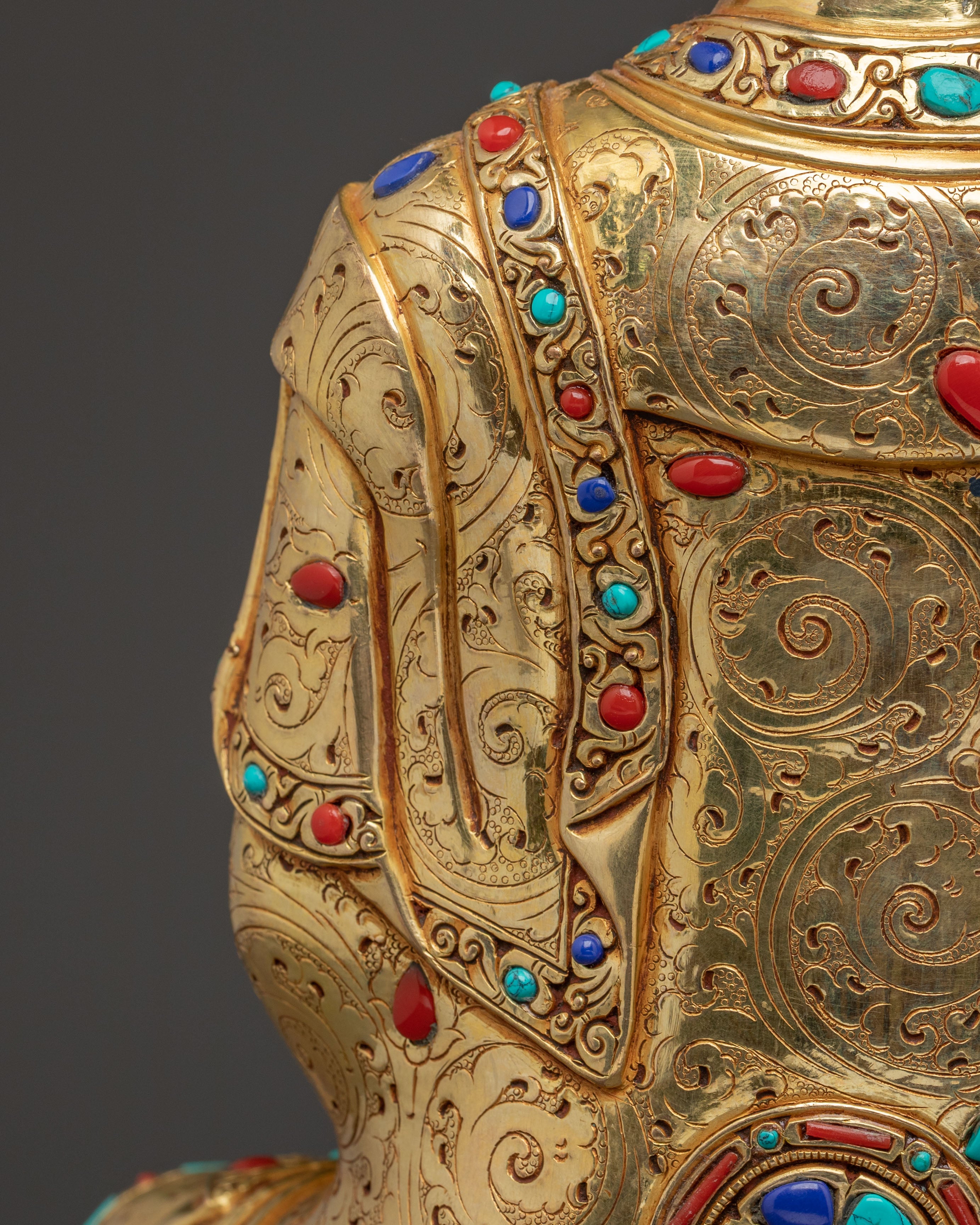 Shakyamuni BuddhaStatue with Handcarved Gemstones