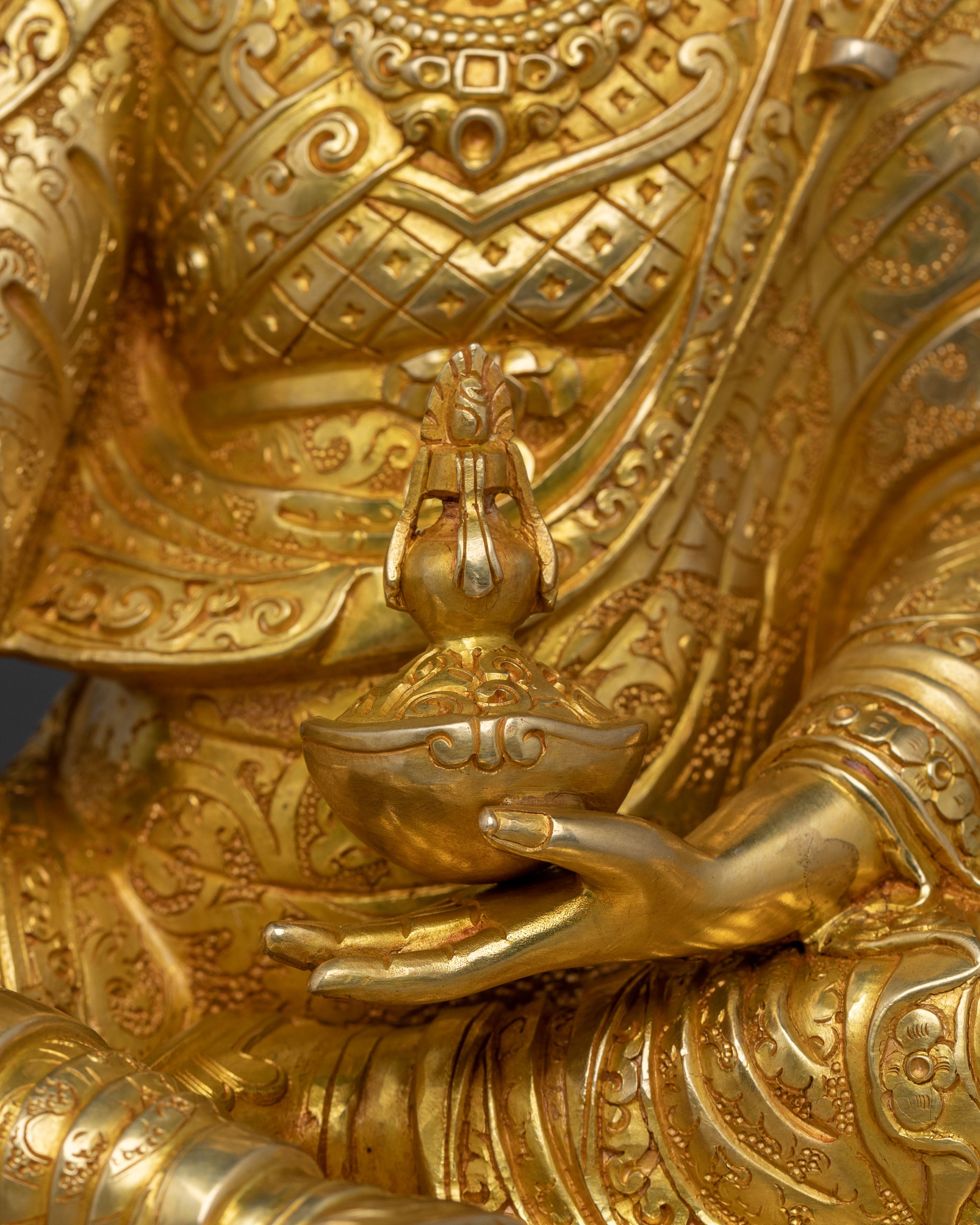 Precious Master: Guru Rinpoche Golden Sculpture