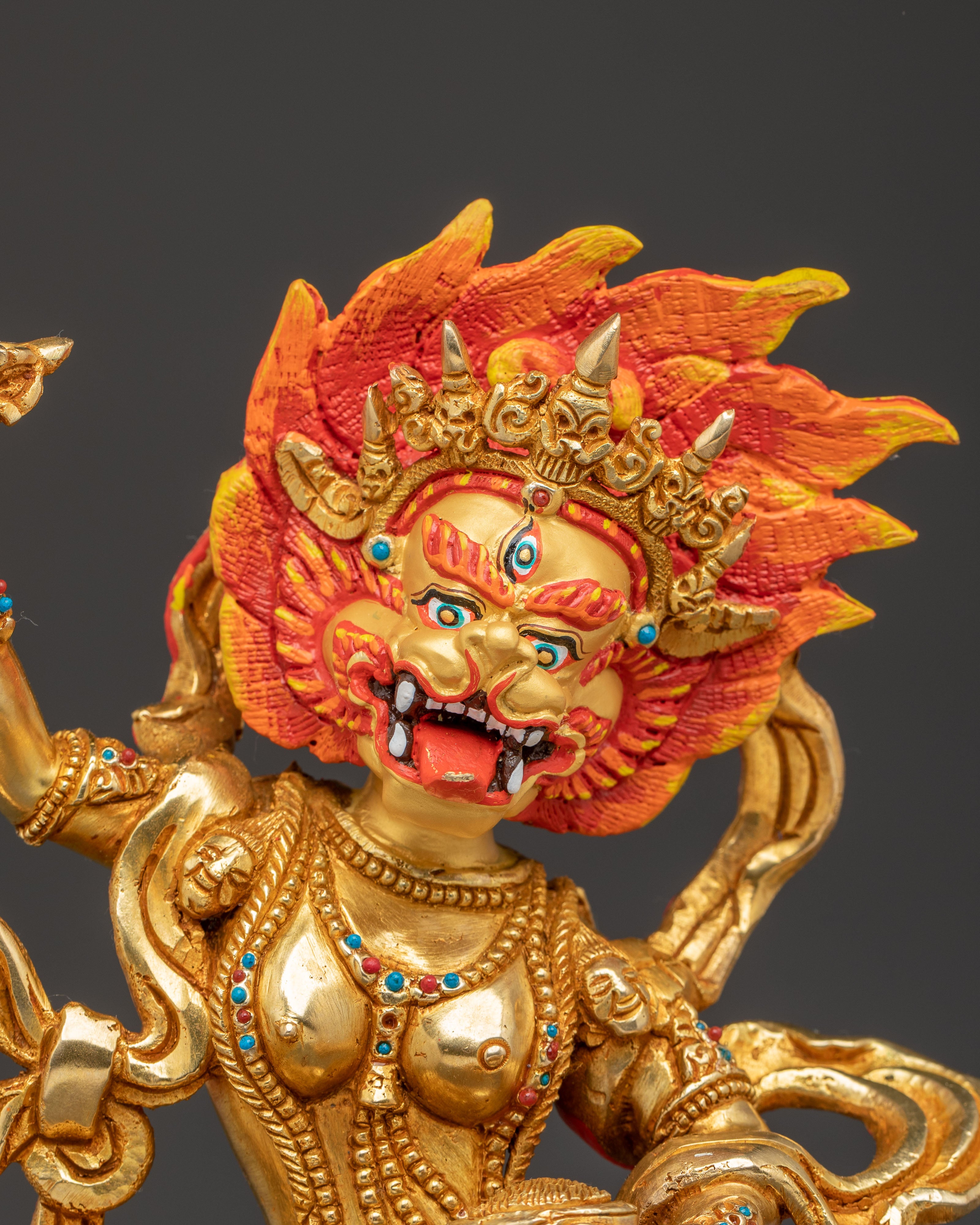 Simha Mukha Statue: Lion-Faced Dakini | Handcrafted Tibetan Art