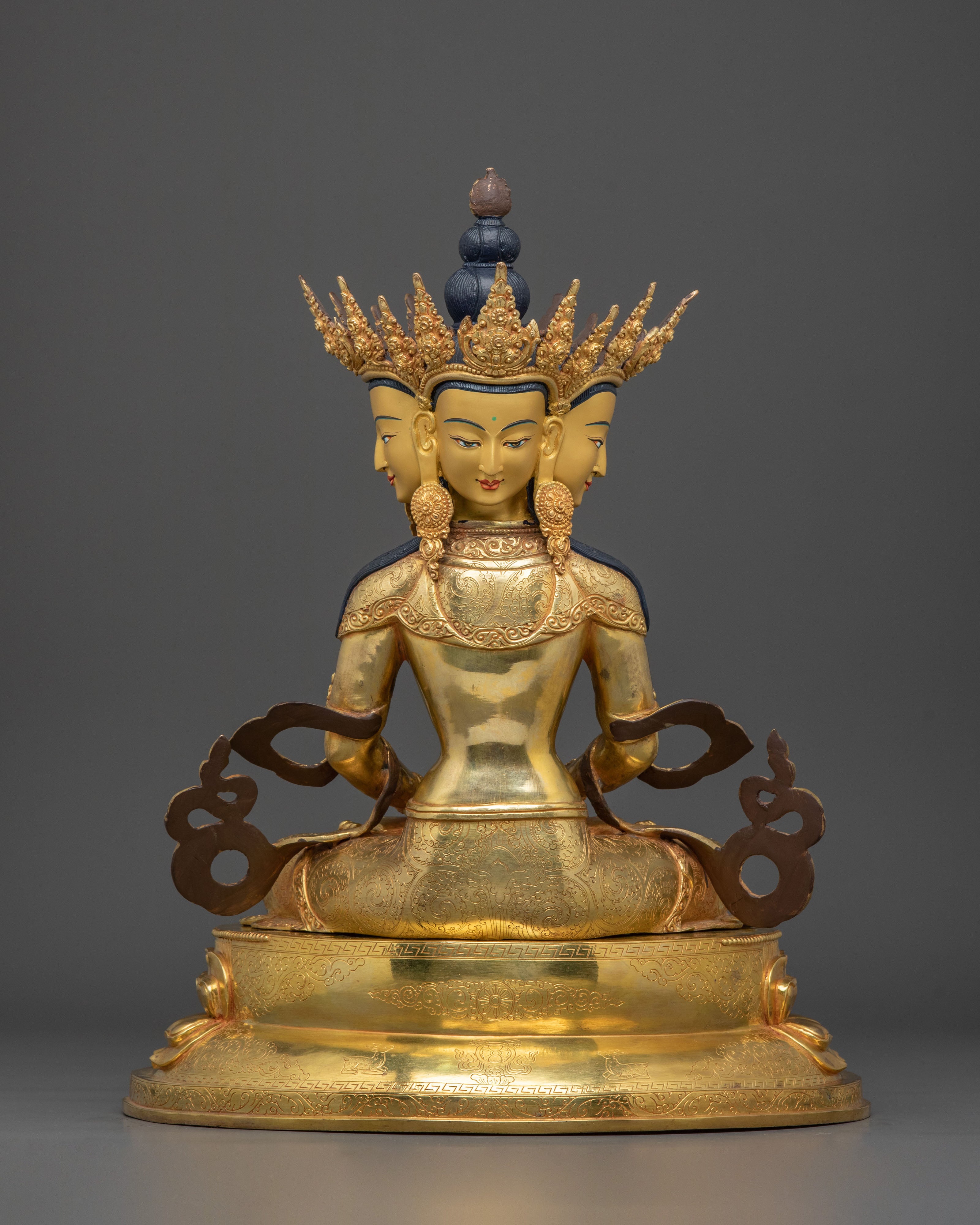 Three-Headed Vairocana Statue | Altar Home Decor