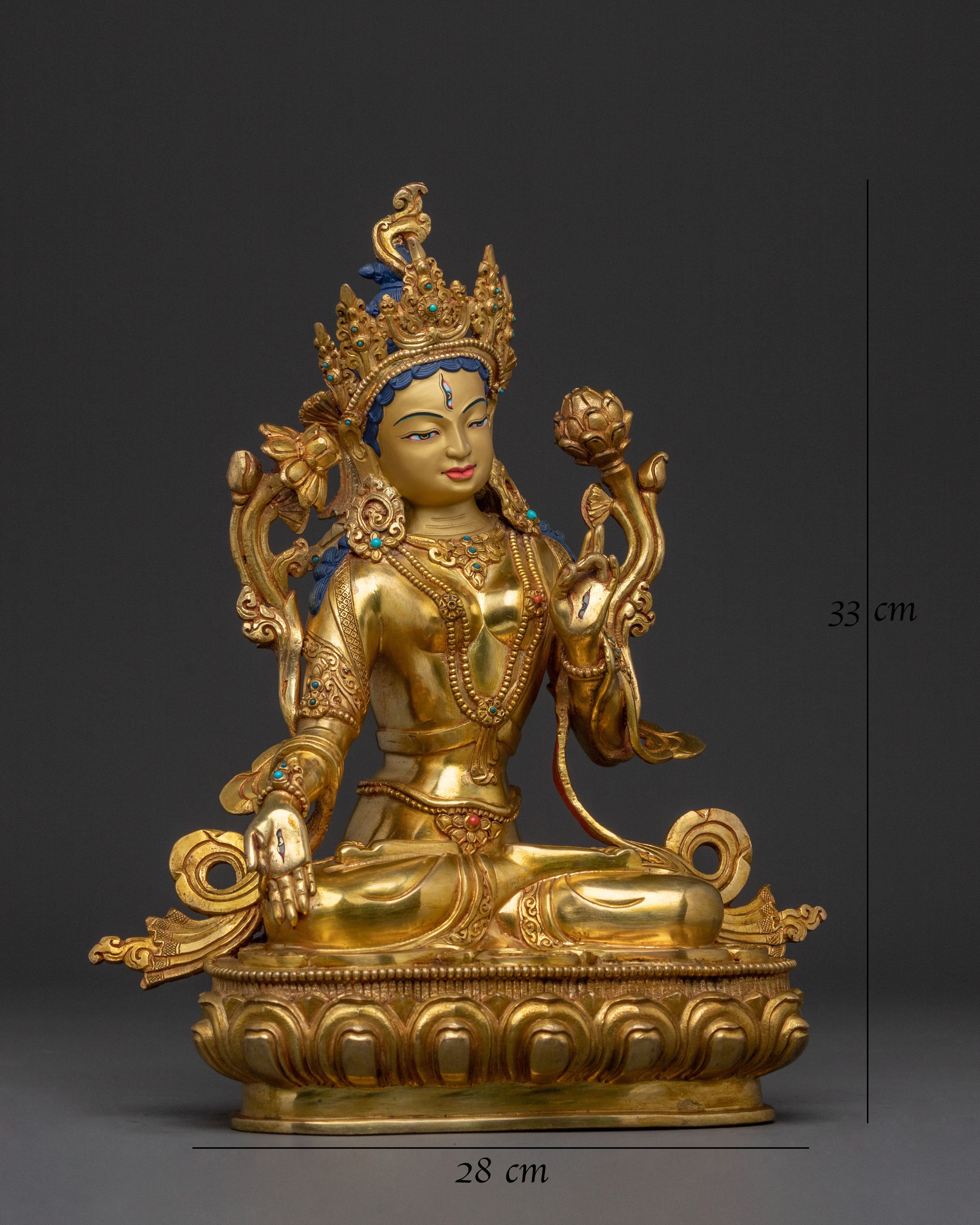 Radiant Goddess White Tara Statue for Healing | Buddhist Decor